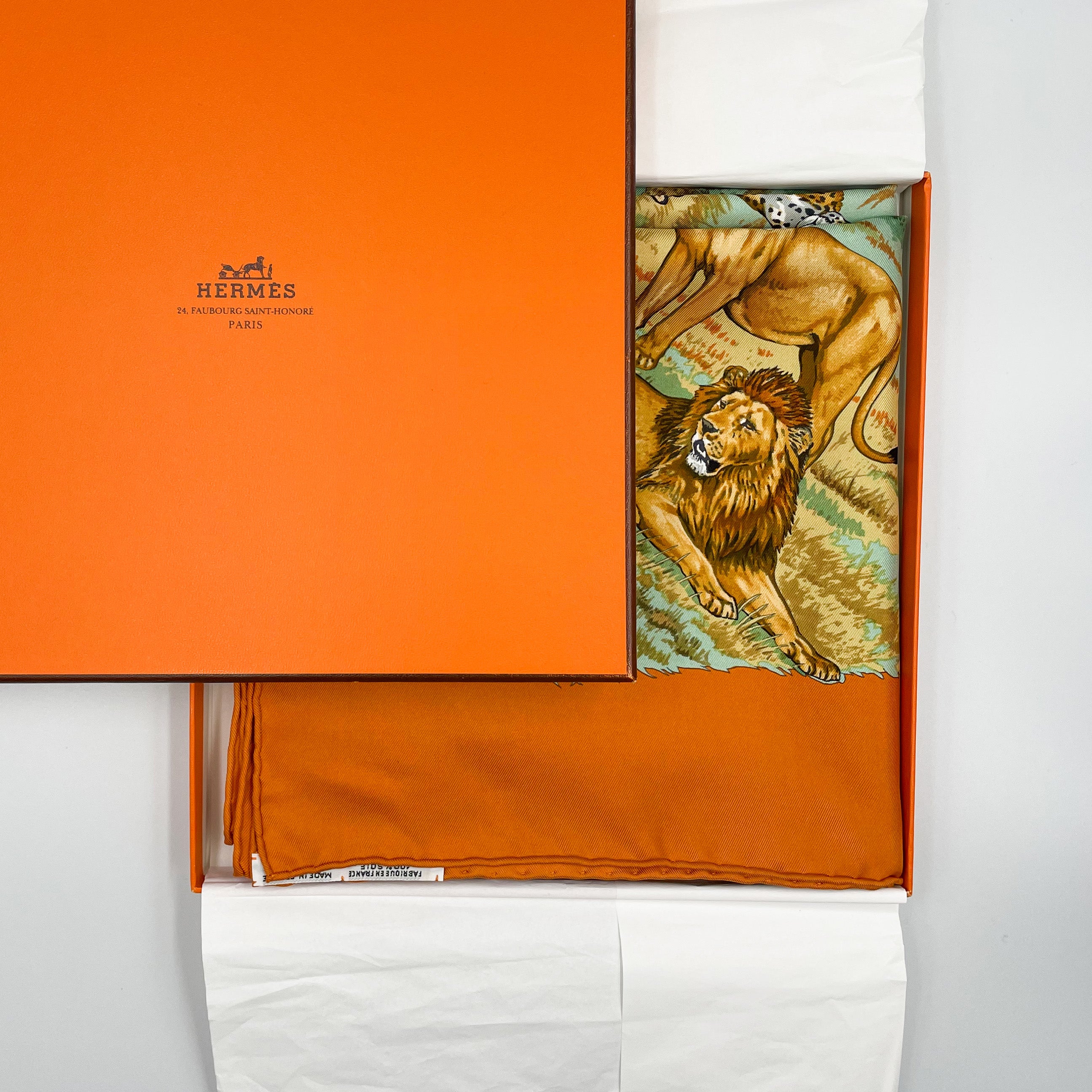 Boxed Hermes Tanzanie Designer Silk Scarf