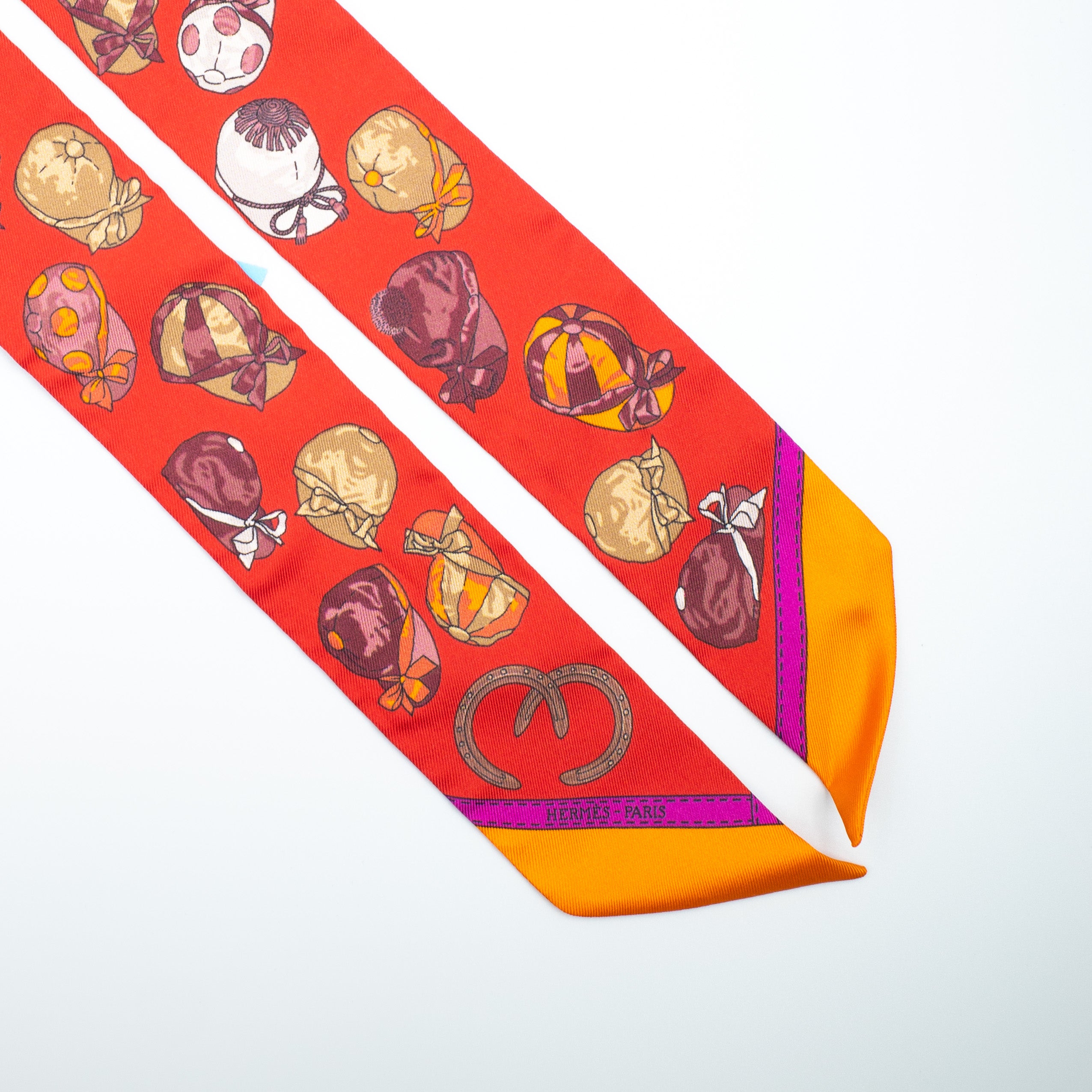 Brand New Boxed Hermes Twilly Jockey Designer Silk Scarf