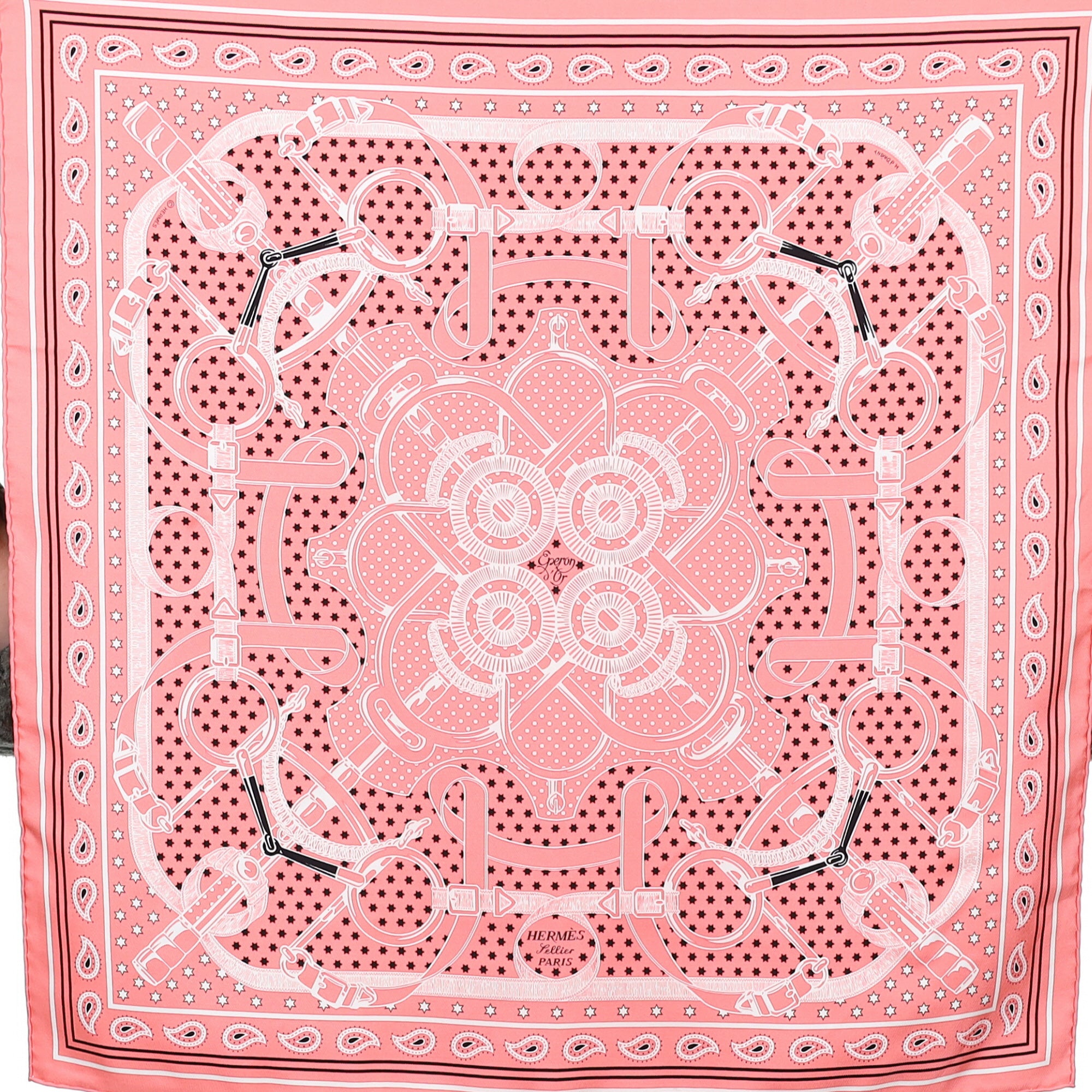 Pristine Hermès 55 Eperon D’or Silk Scarf