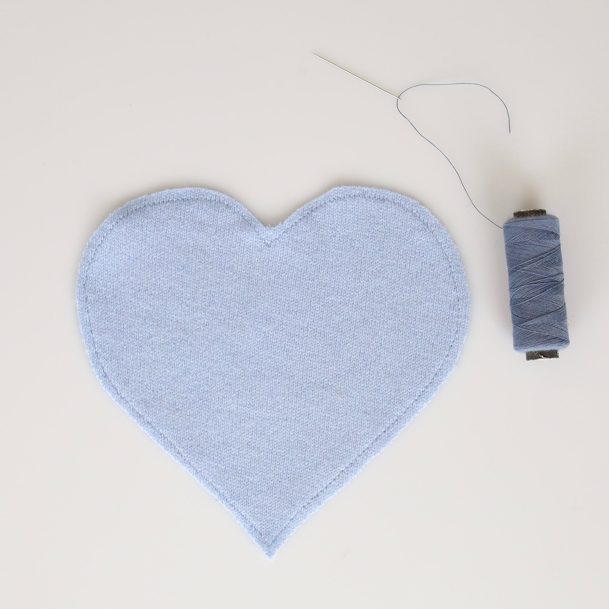 Large Sky Blue Heart Patch