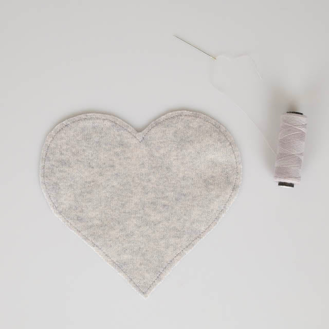 Large Frost Grey Heart Patch