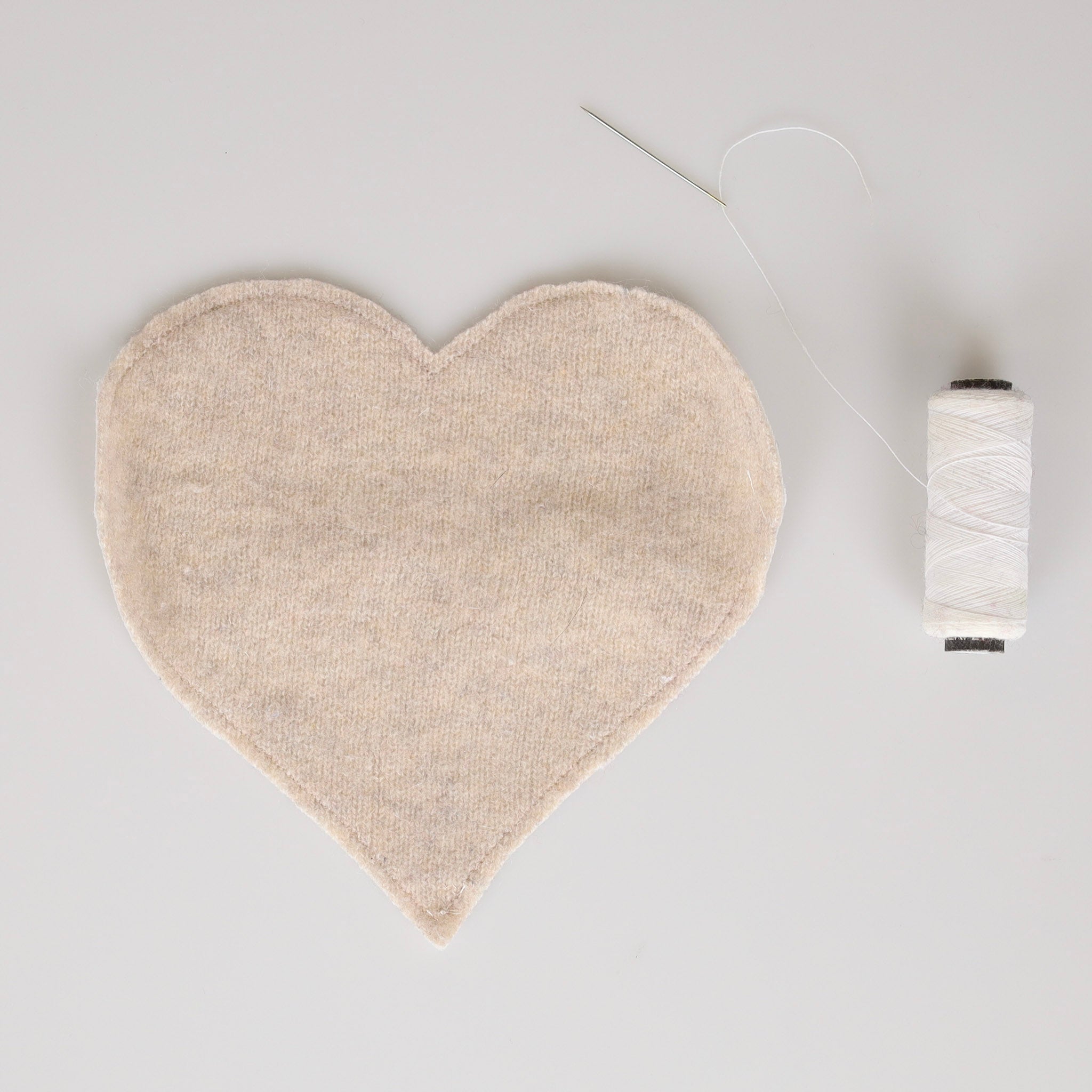 Large Oatmeal Brown Heart Patch