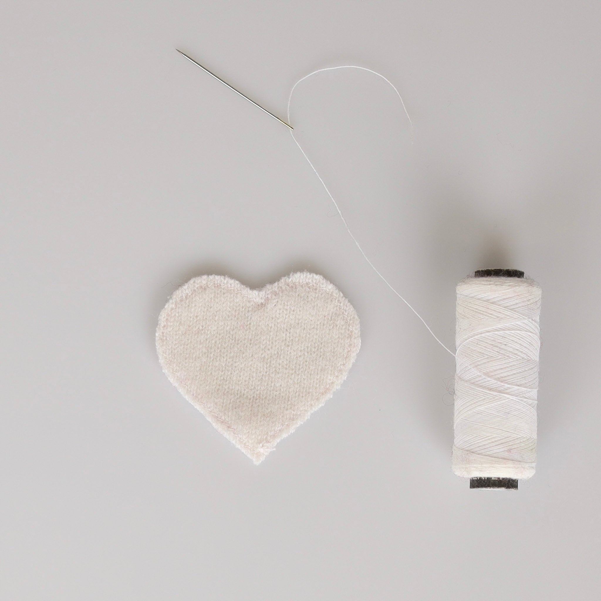 Small Ivory White Heart Patch