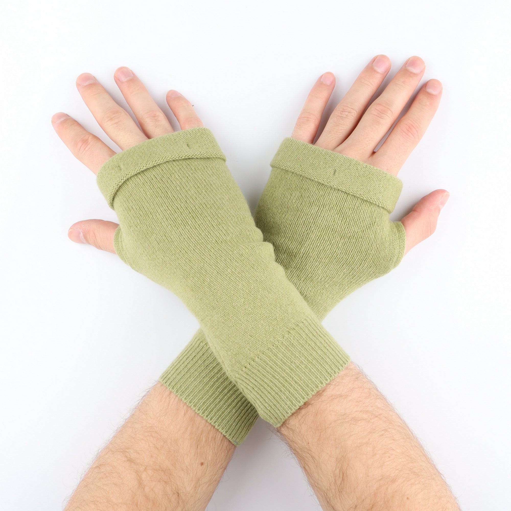 Men’s Olive Green Fingerless Gloves