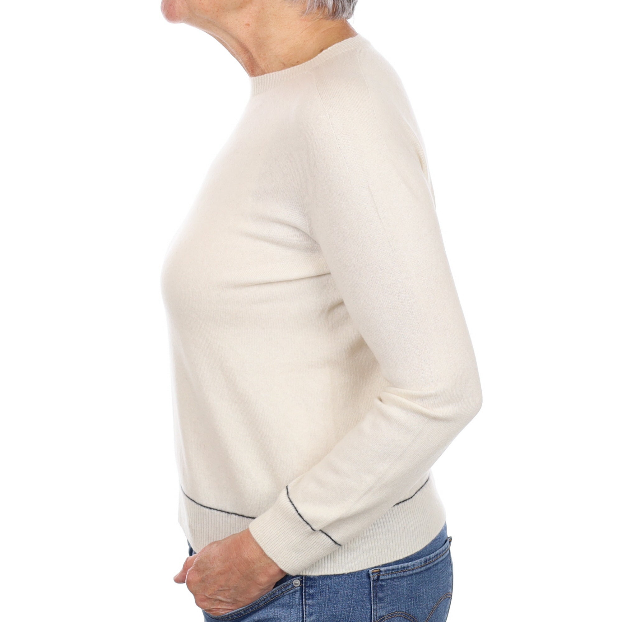 Cream Cashmere Crew Neck Jumper Medium