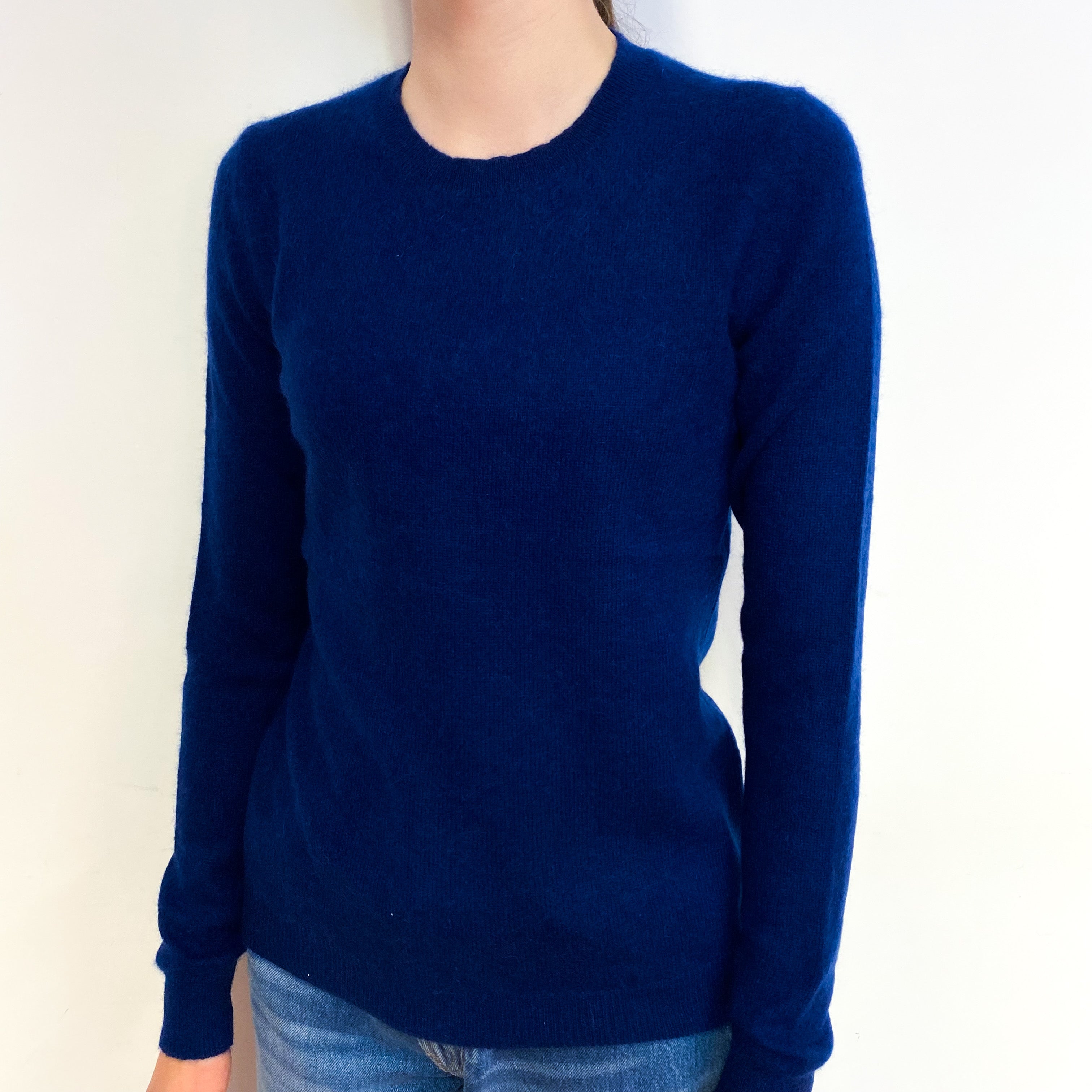 Navy Blue Cashmere Crew Neck Jumper Extra Small