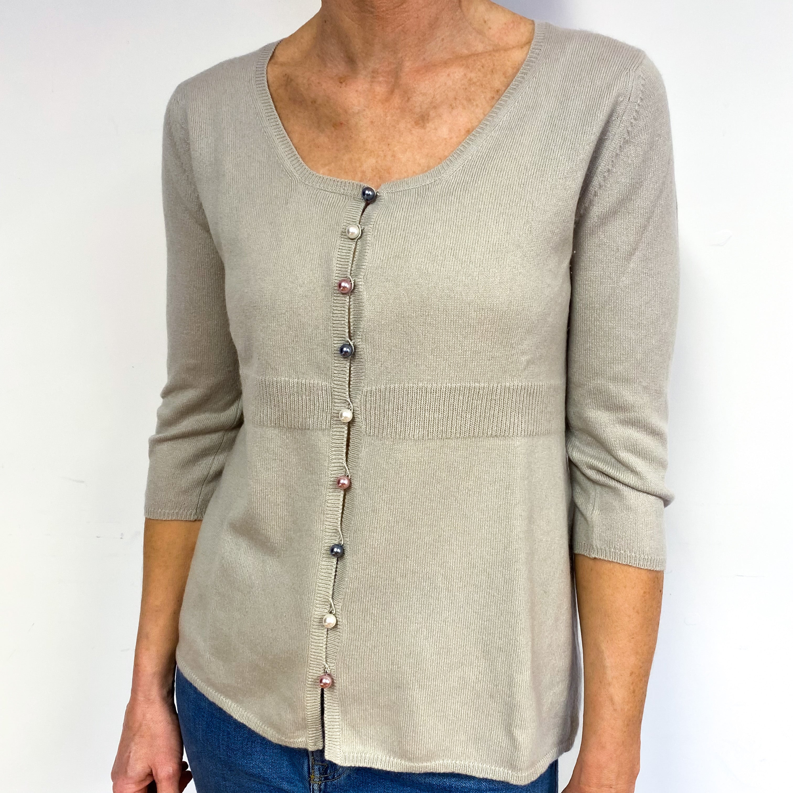 Mist Grey Cashmere Cardigan Medium