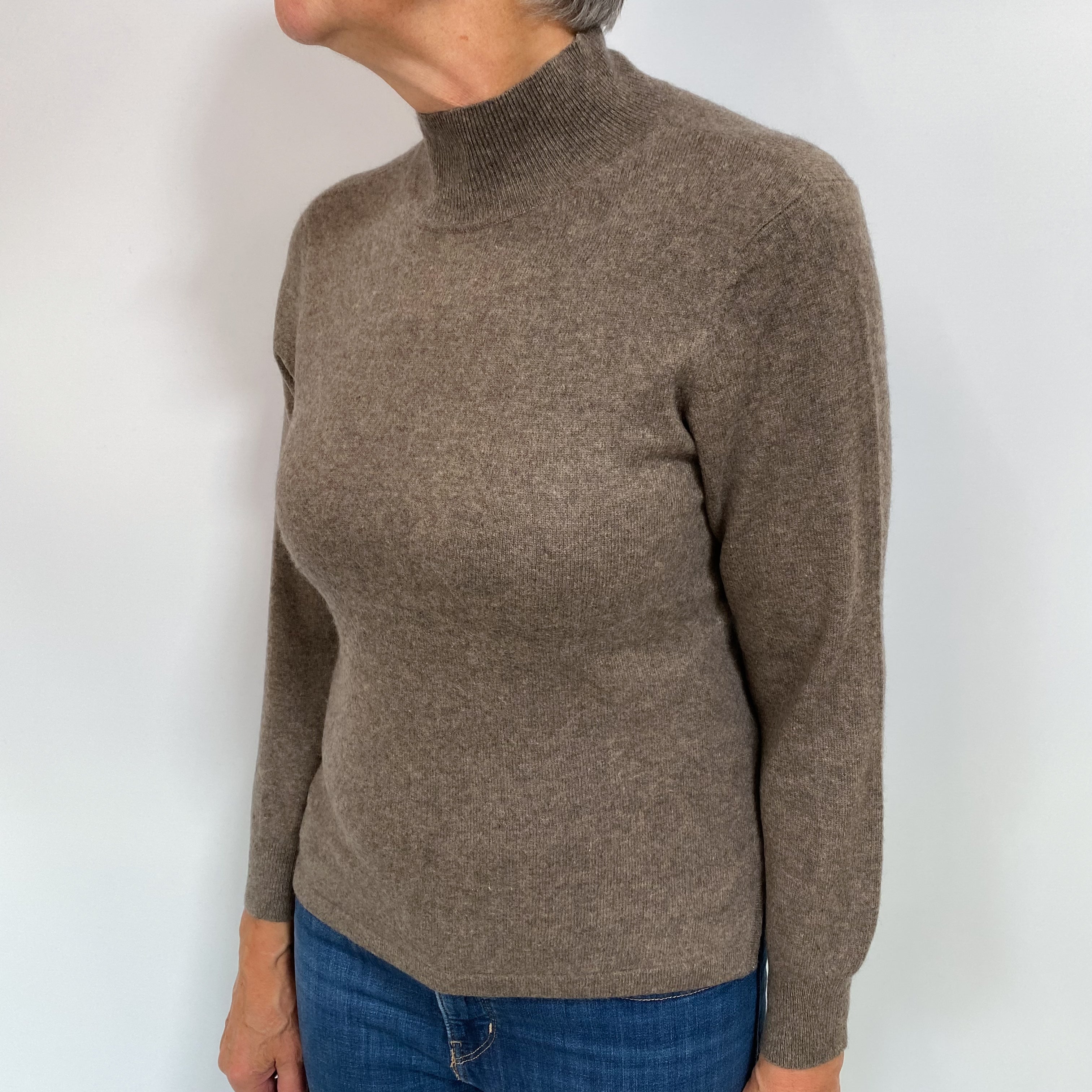 Donkey Brown Cashmere Turtle Neck Jumper Medium
