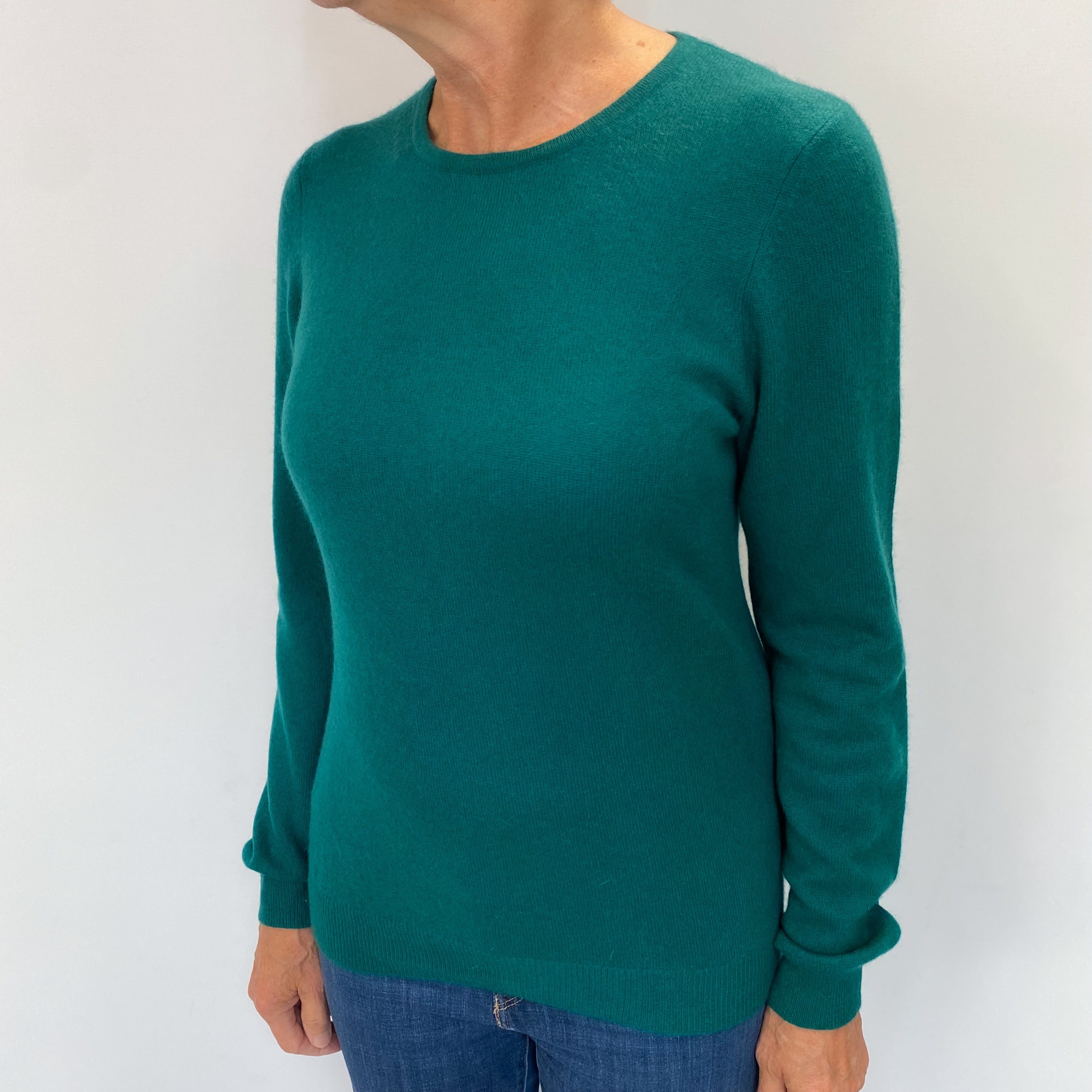 Emerald Green Cashmere Crew Neck Jumper Medium