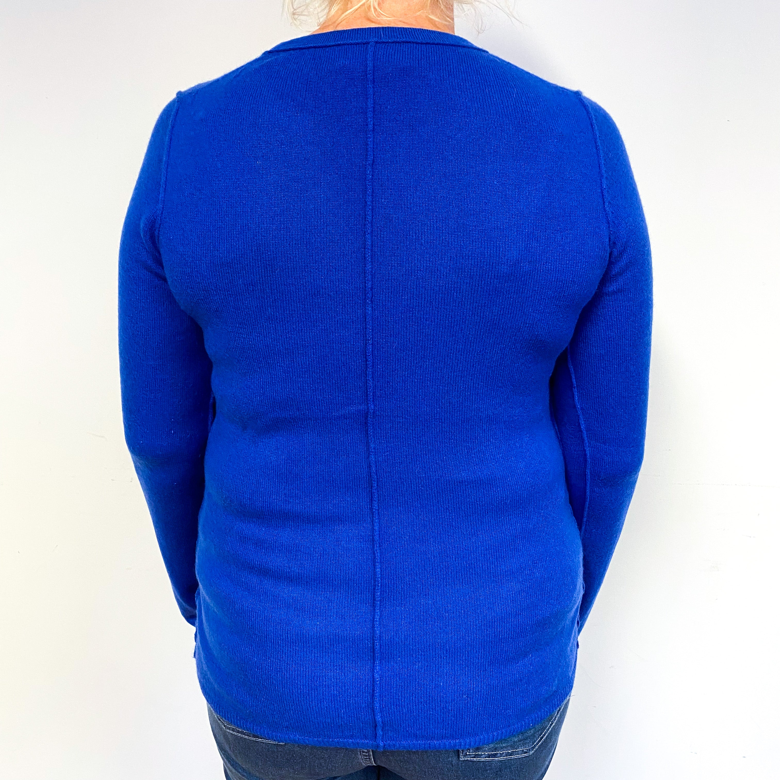 Cobalt Blue Cashmere Crew Neck Jumper Large