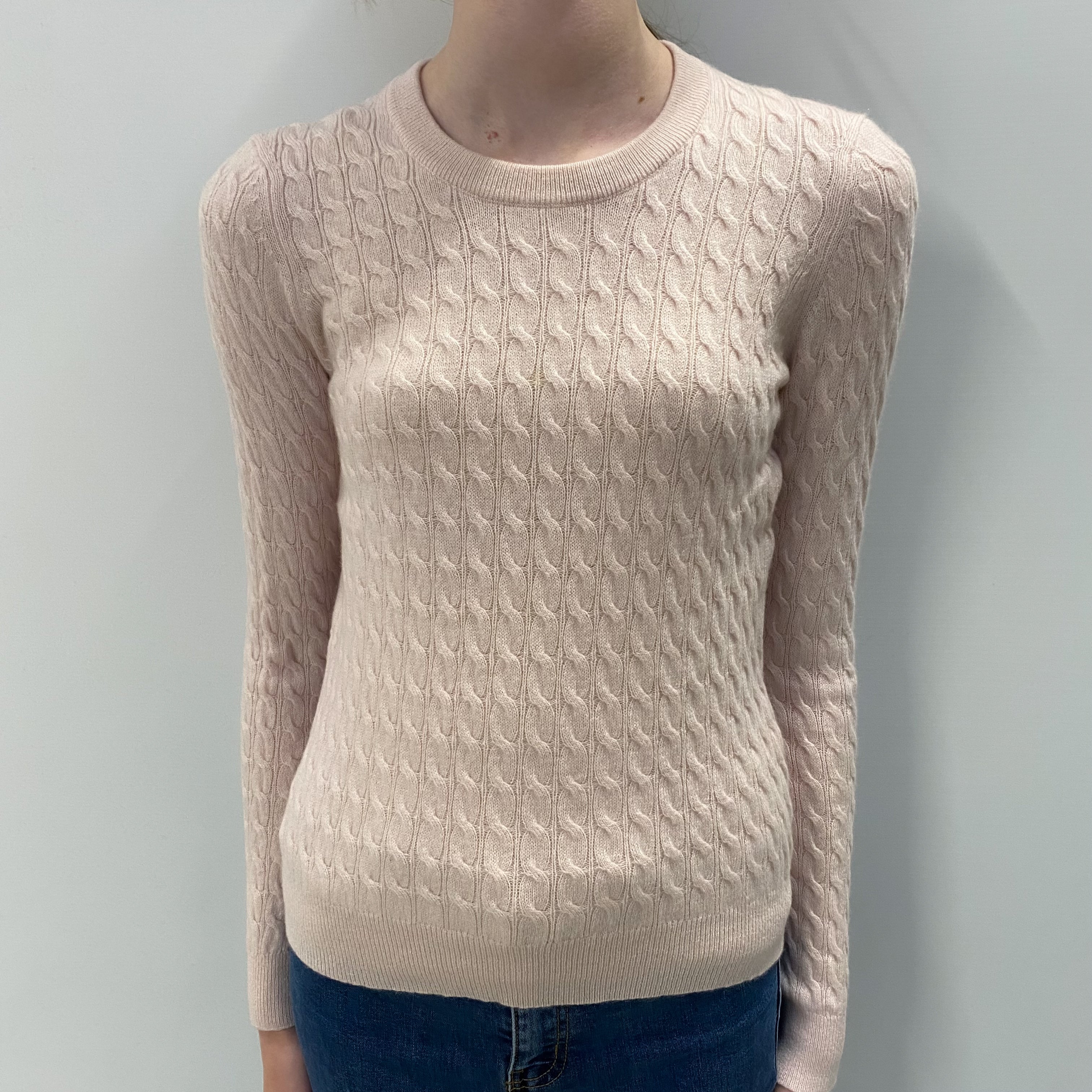 Ice Pink Cashmere Crew Neck Jumper Extra Small