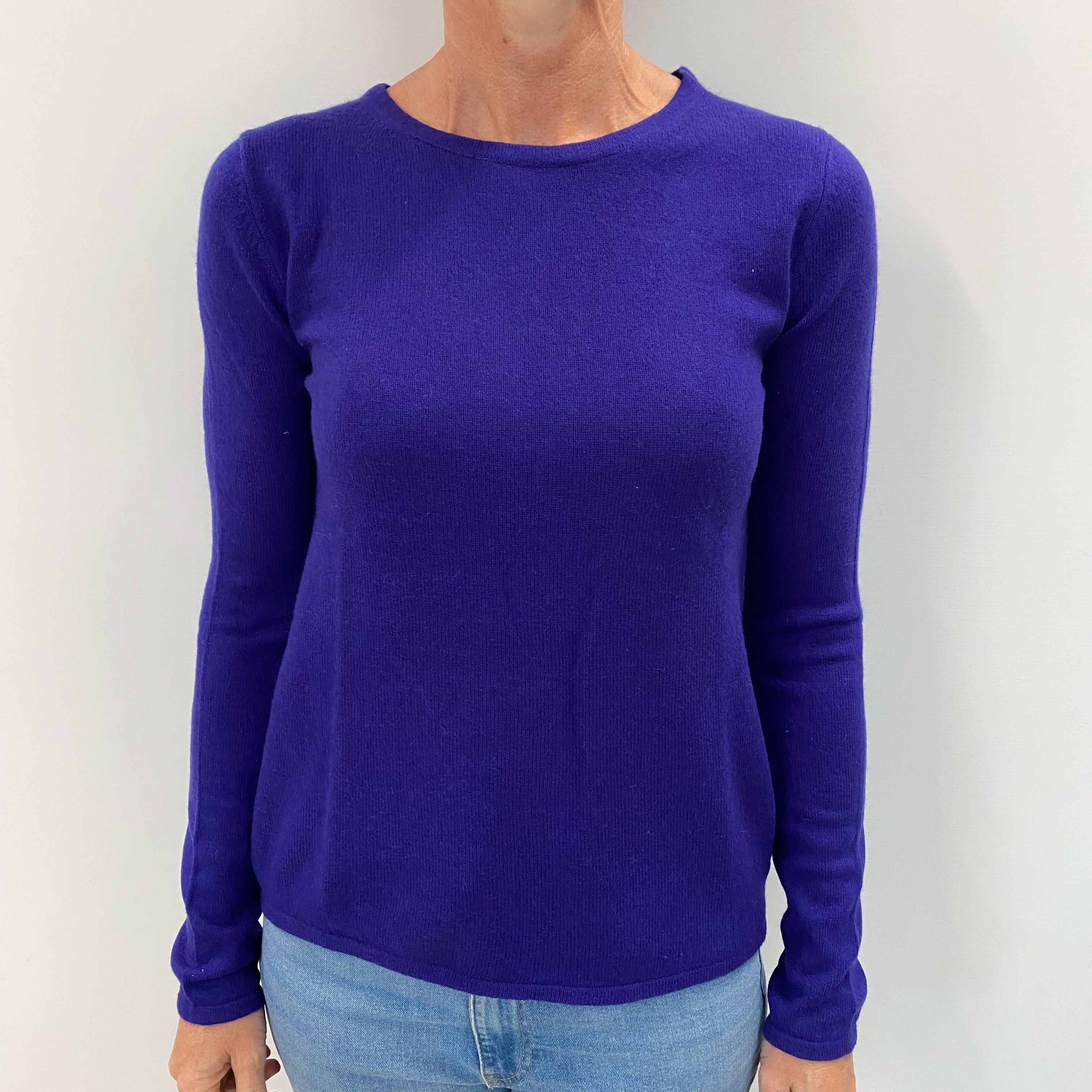 Iris Purple Cashmere Crew Neck Jumper Small