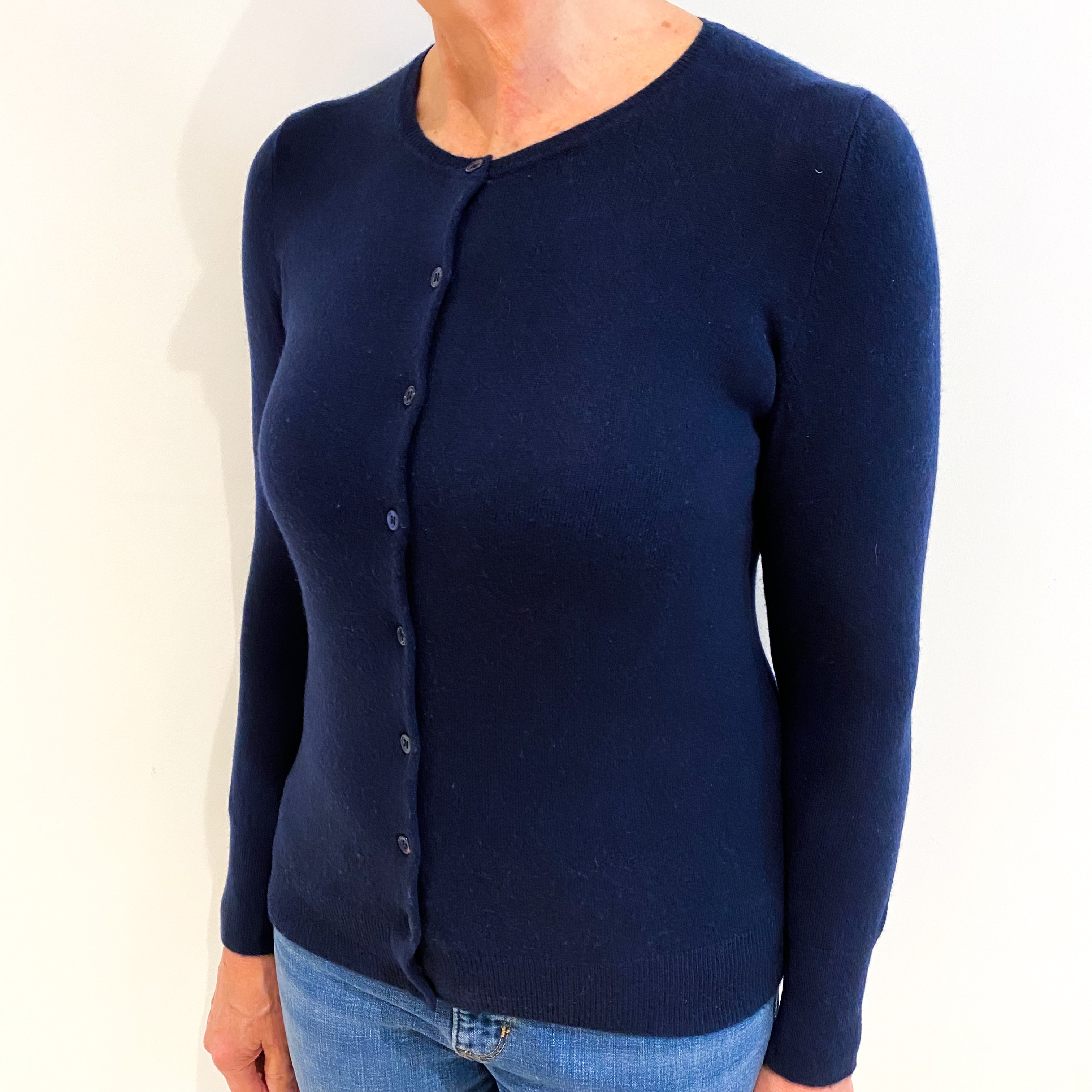 Navy Blue Cashmere Cardigan Medium