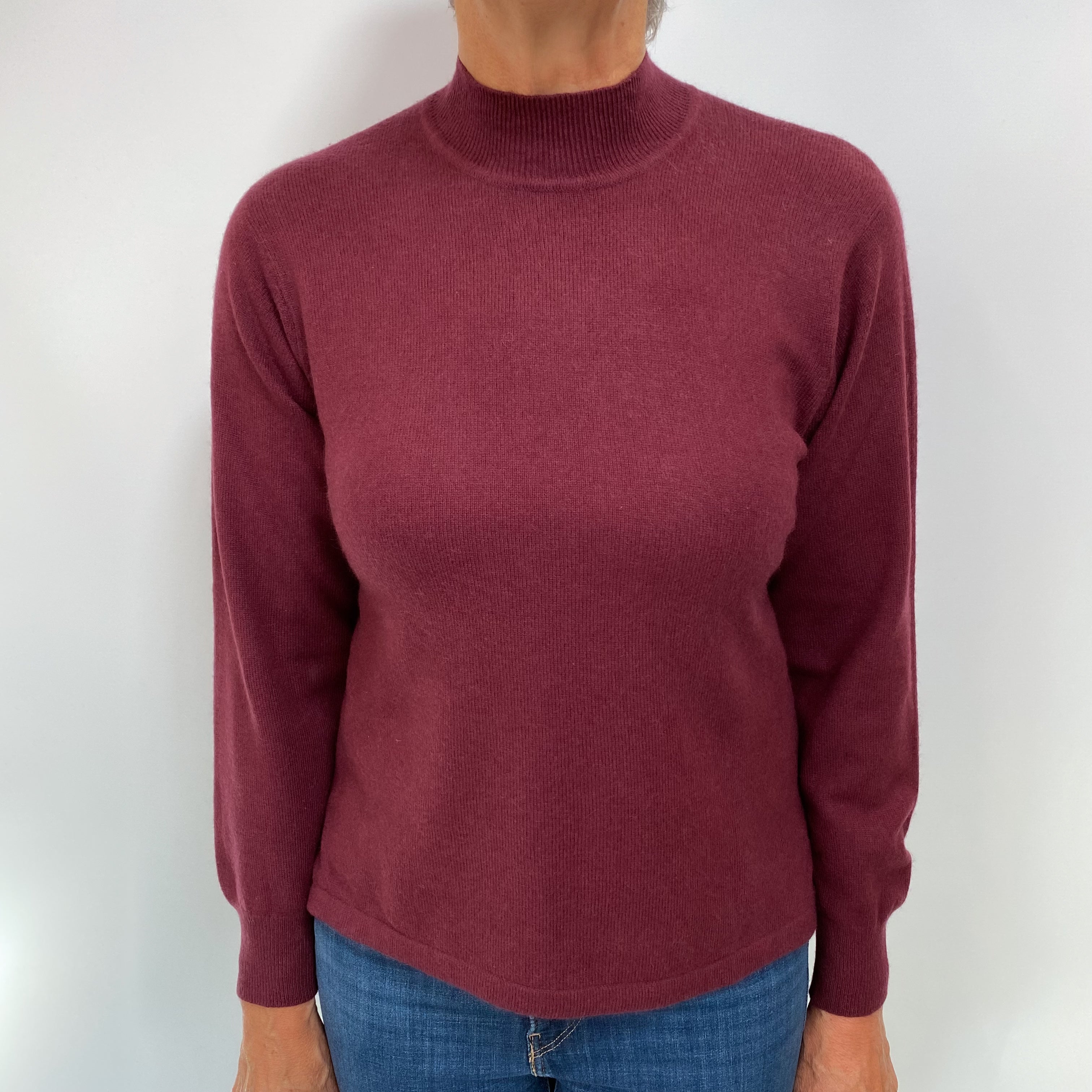 Mulberry Purple Cashmere Turtle Neck Jumper Medium