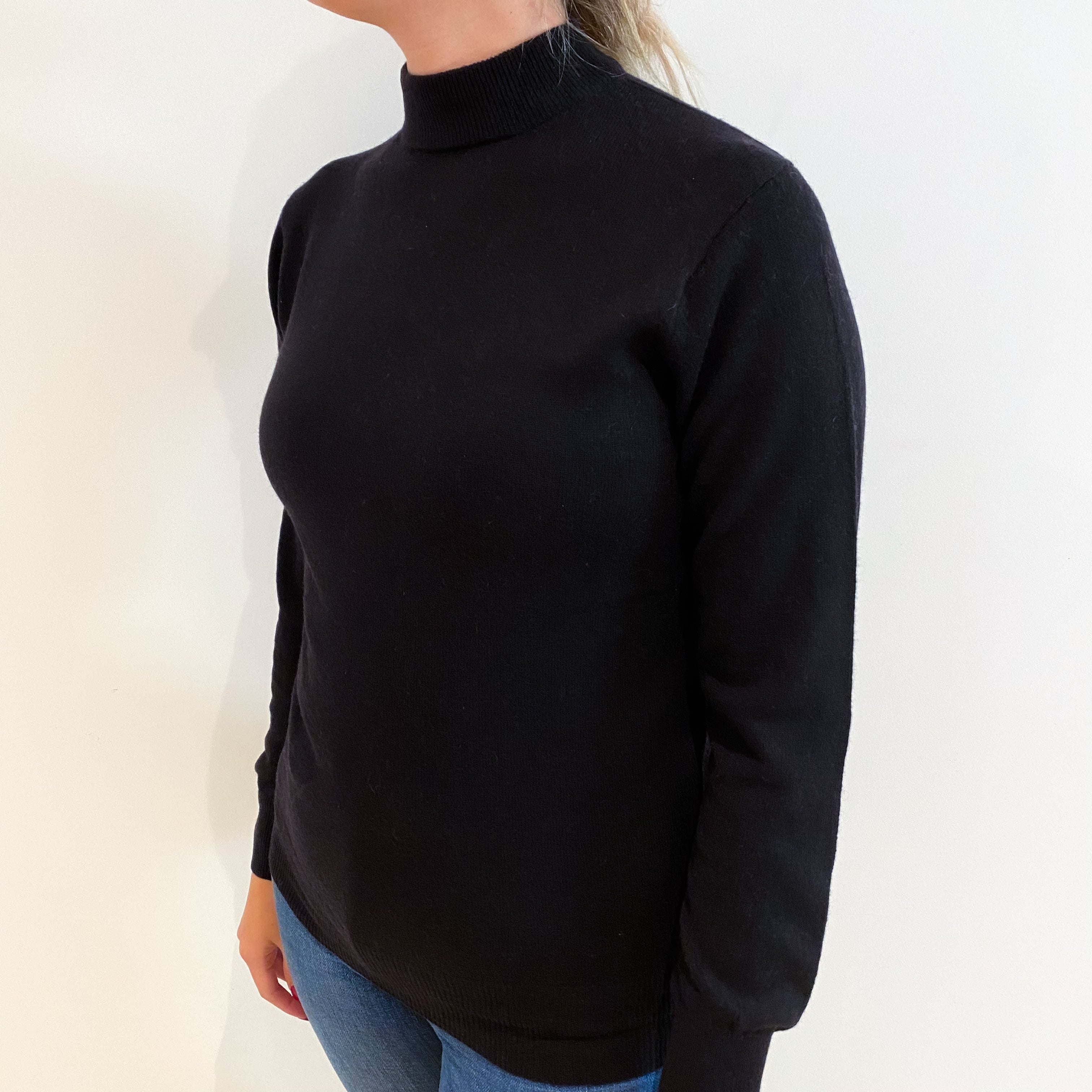 Black Cashmere Turtle Neck Jumper Small