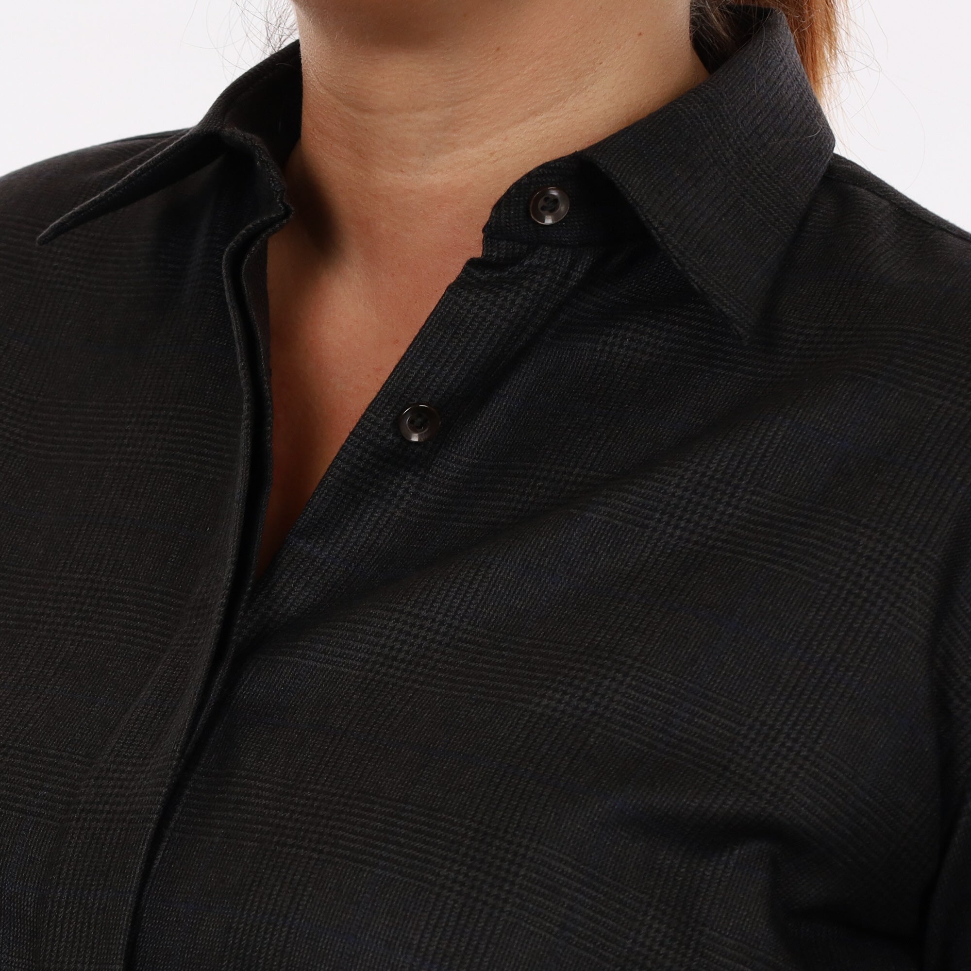 Brand New Hermès Charcoal Prince Of Wales Check Shirt UK 18