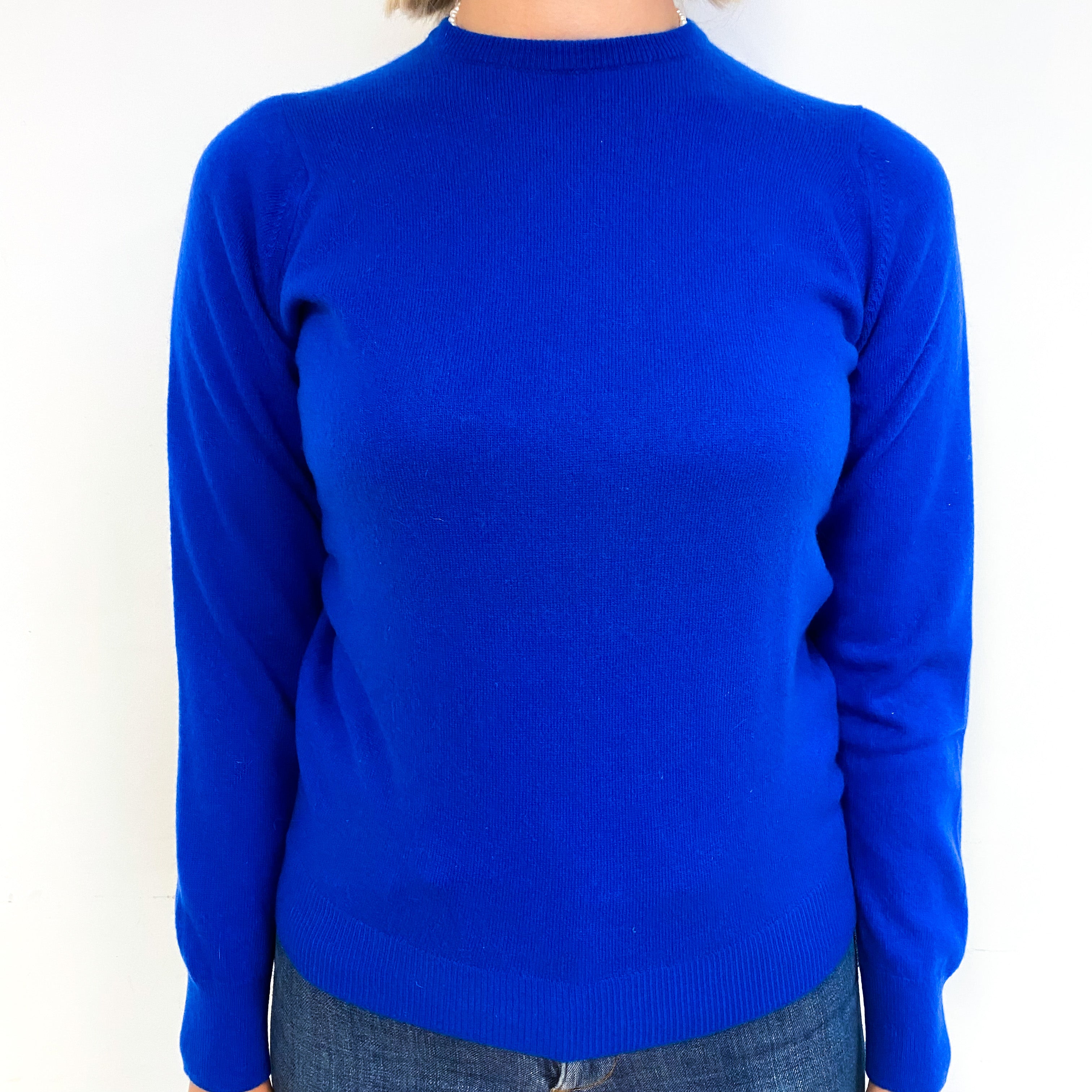 Scottish Admiral Blue Cashmere Crew Neck Jumper Small