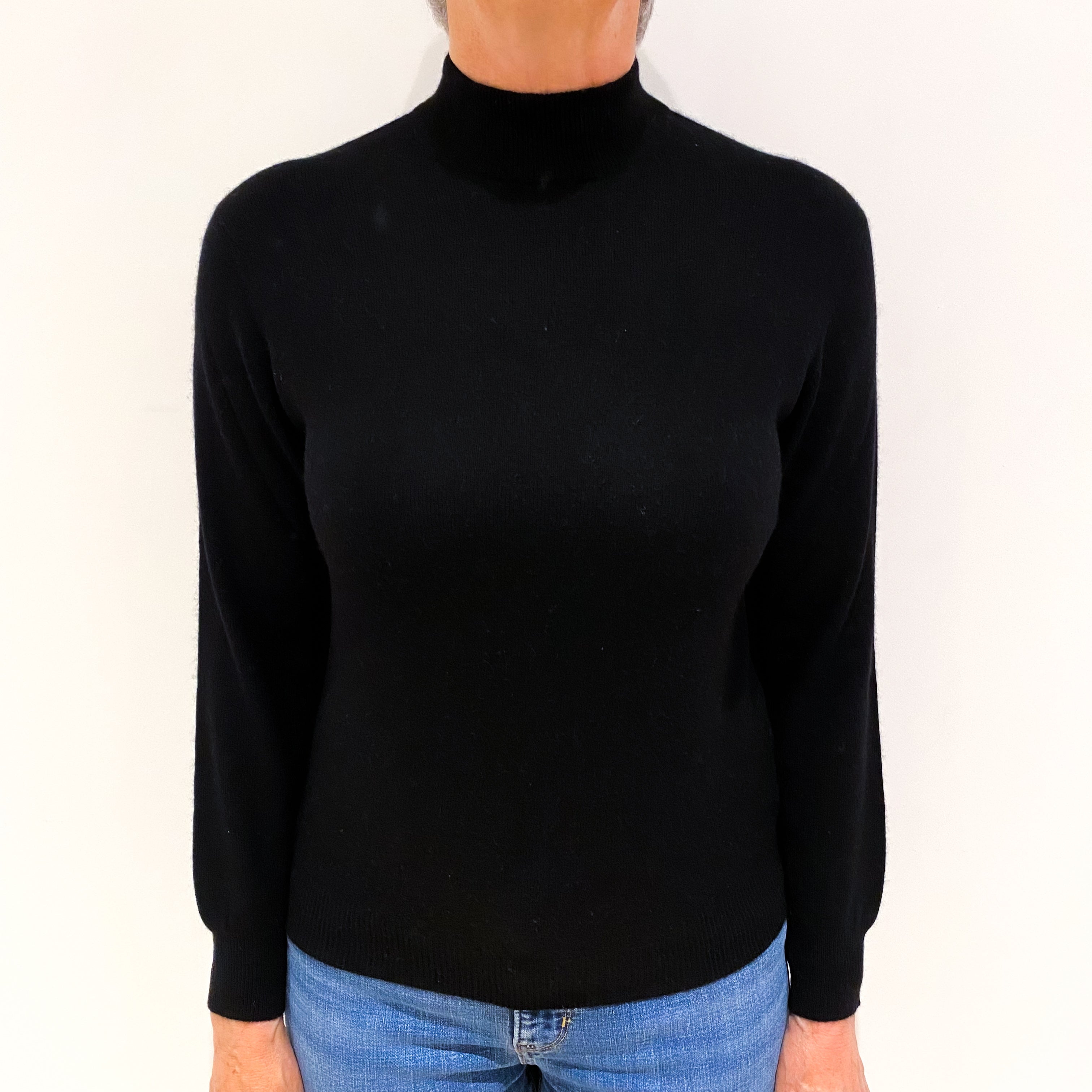 Black Cashmere Turtle Neck Jumper Medium
