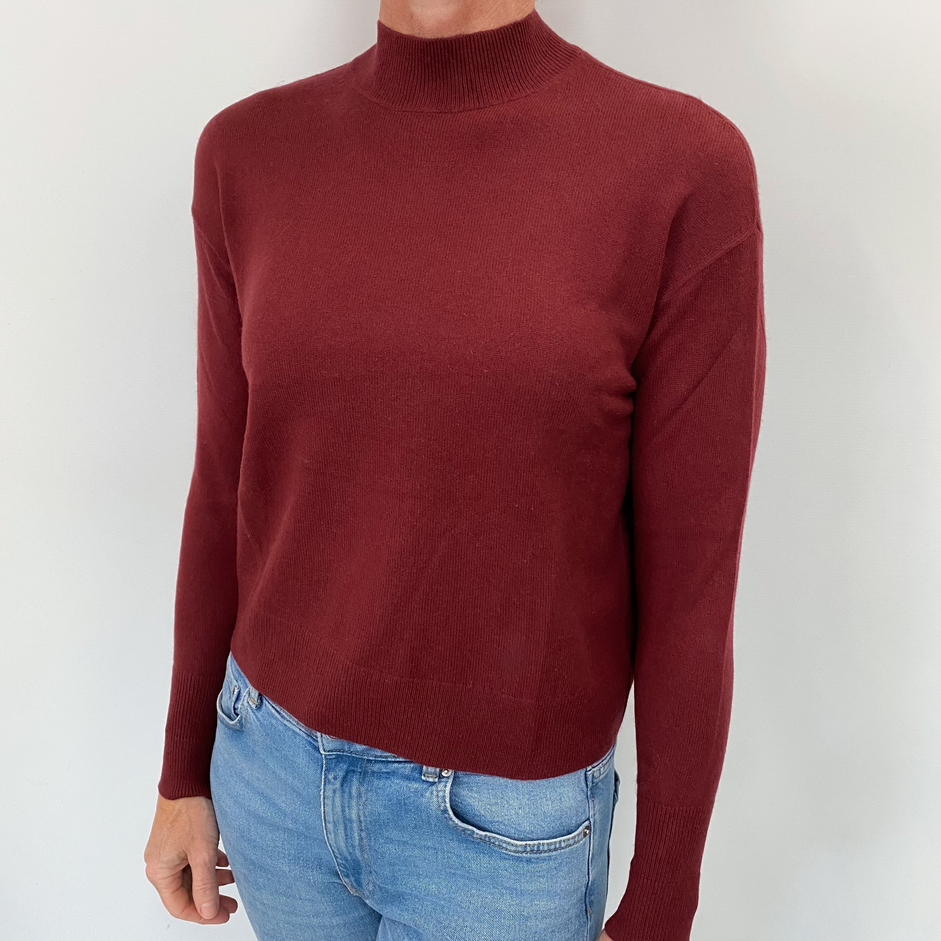 Everlane Burgundy Red Cashmere Turtle Neck Jumper Small