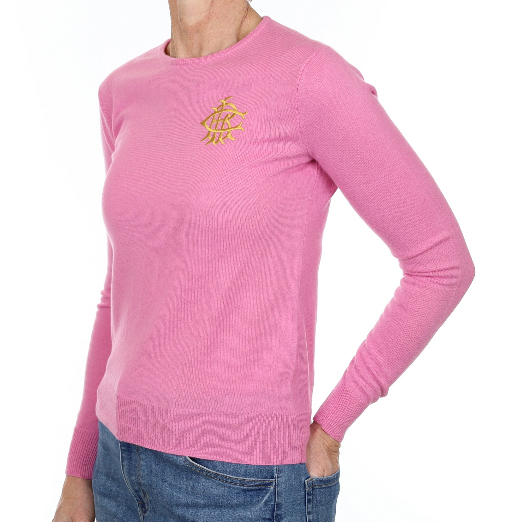 Ralph Lauren Bubblegum Pink Cashmere Crew Neck Jumper Small