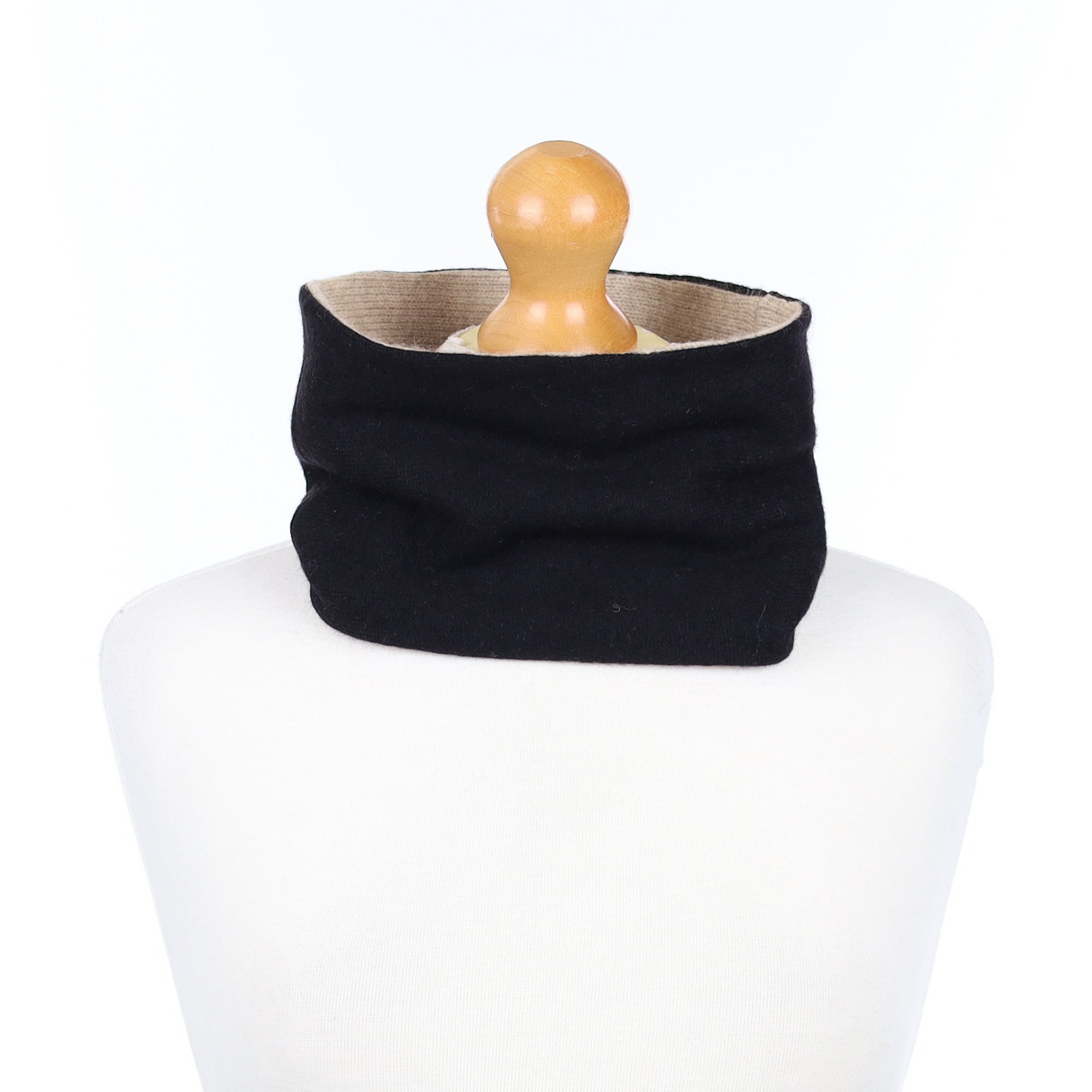 Black and Biscuit Brown Neck Warmer