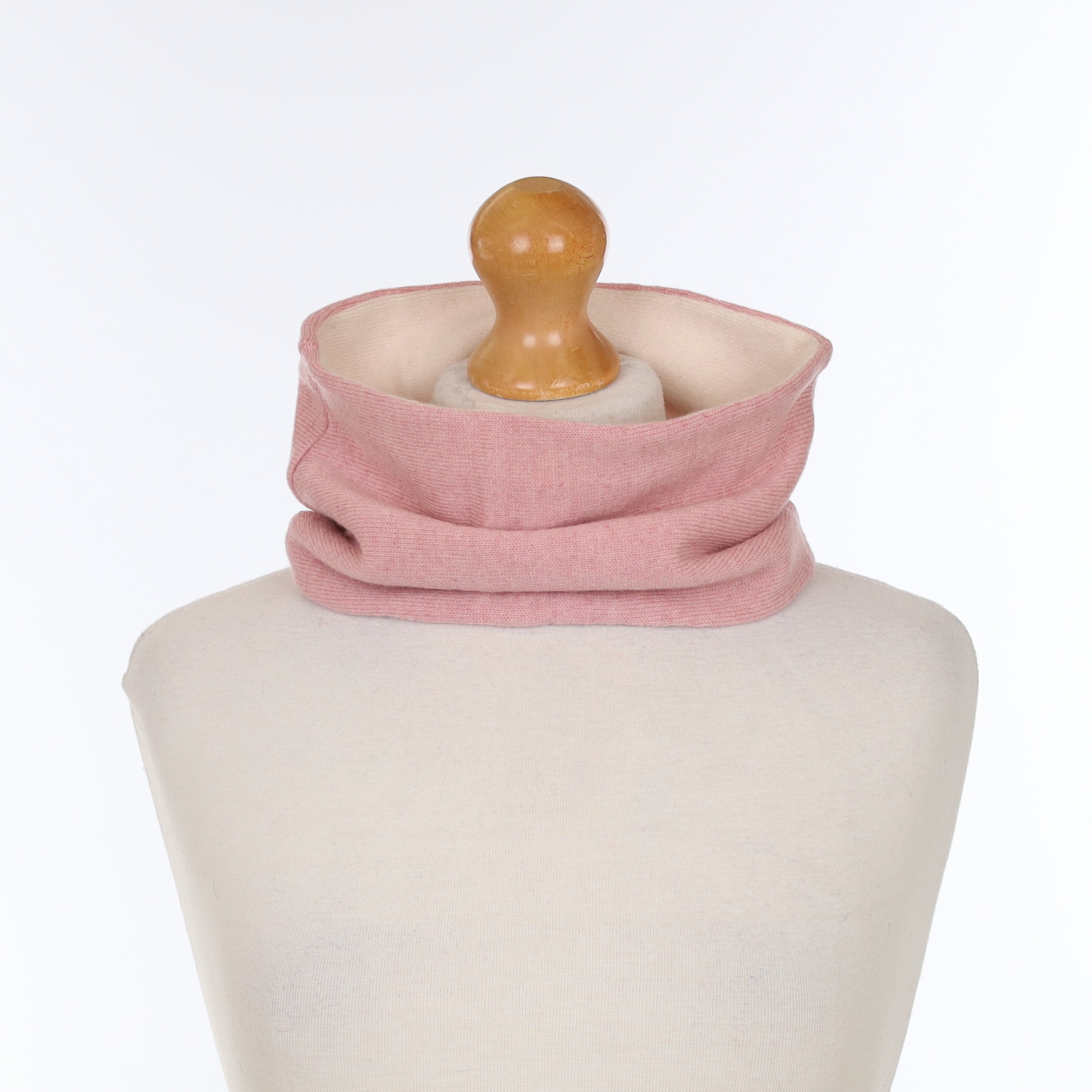Carnation Pink and Cream Neck Warmer