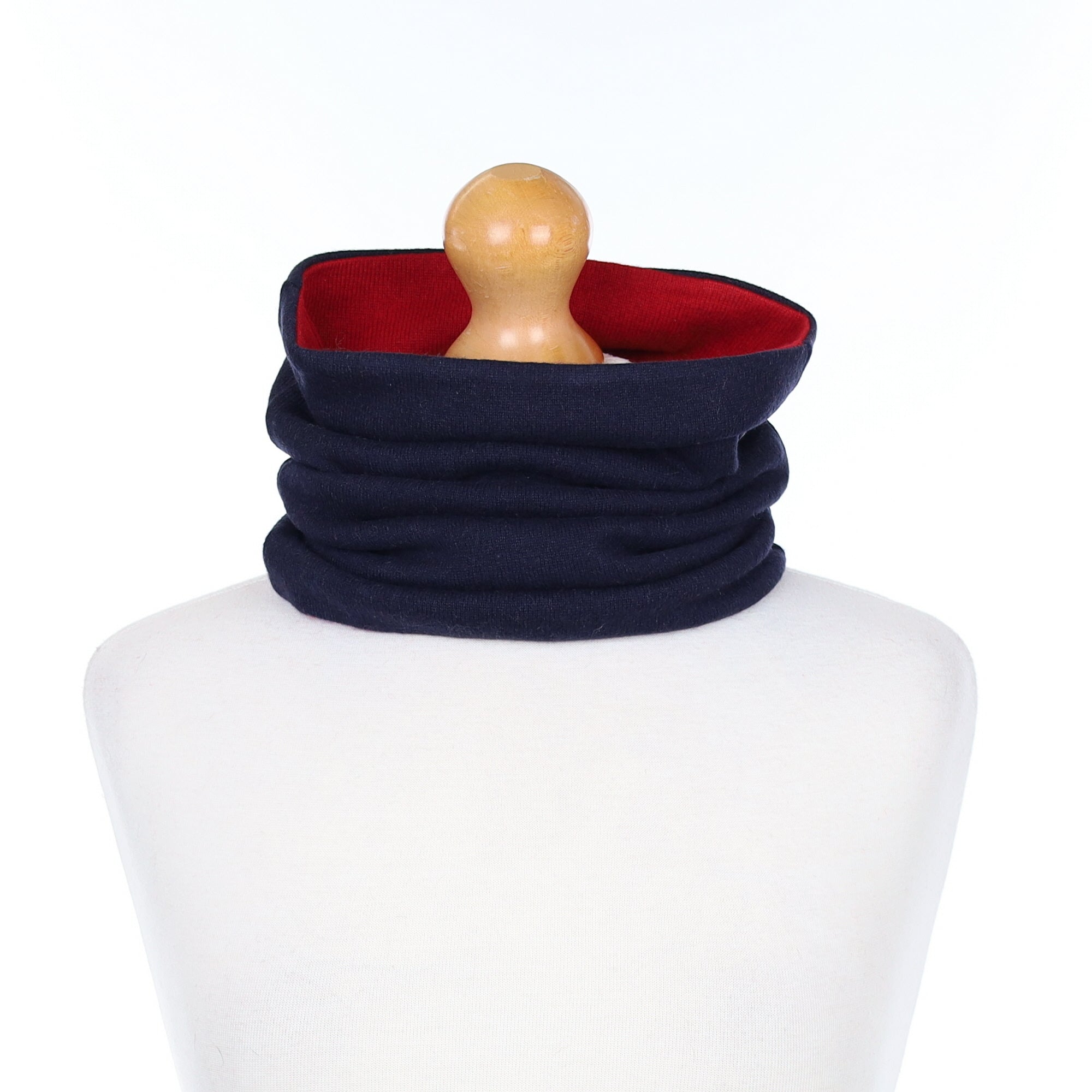 Men’s Navy and Post Box Red Double Layered Snood