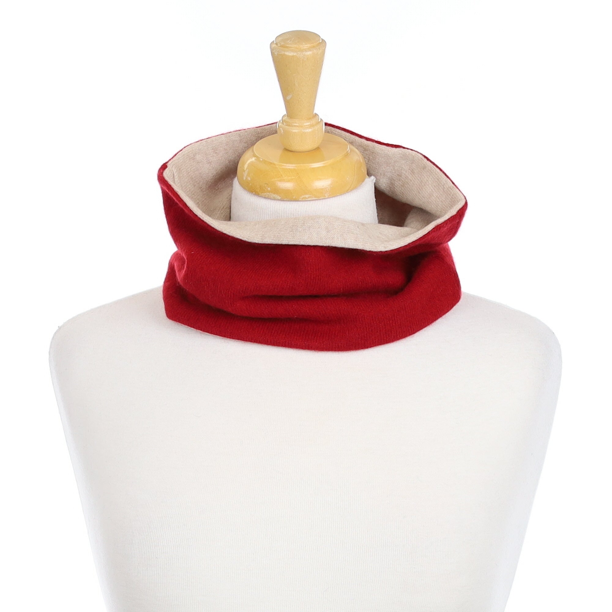 Postbox Red and Oatmeal Neck Warmer