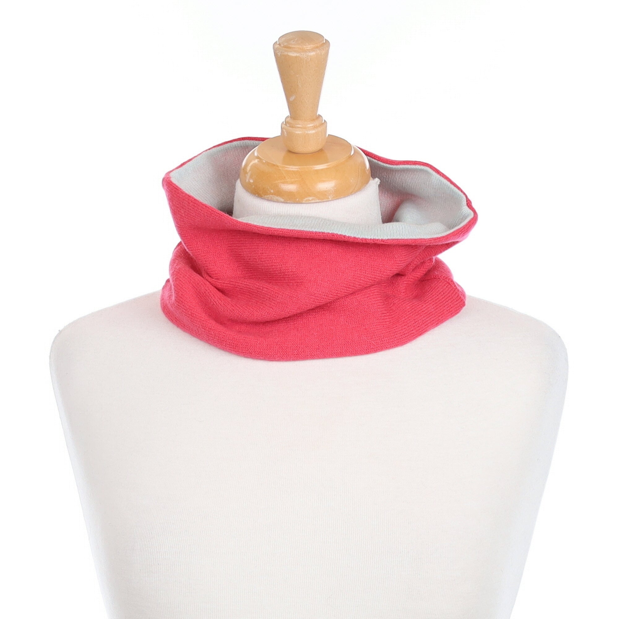 Cranberry Pink and Powder Blue Neck Warmer