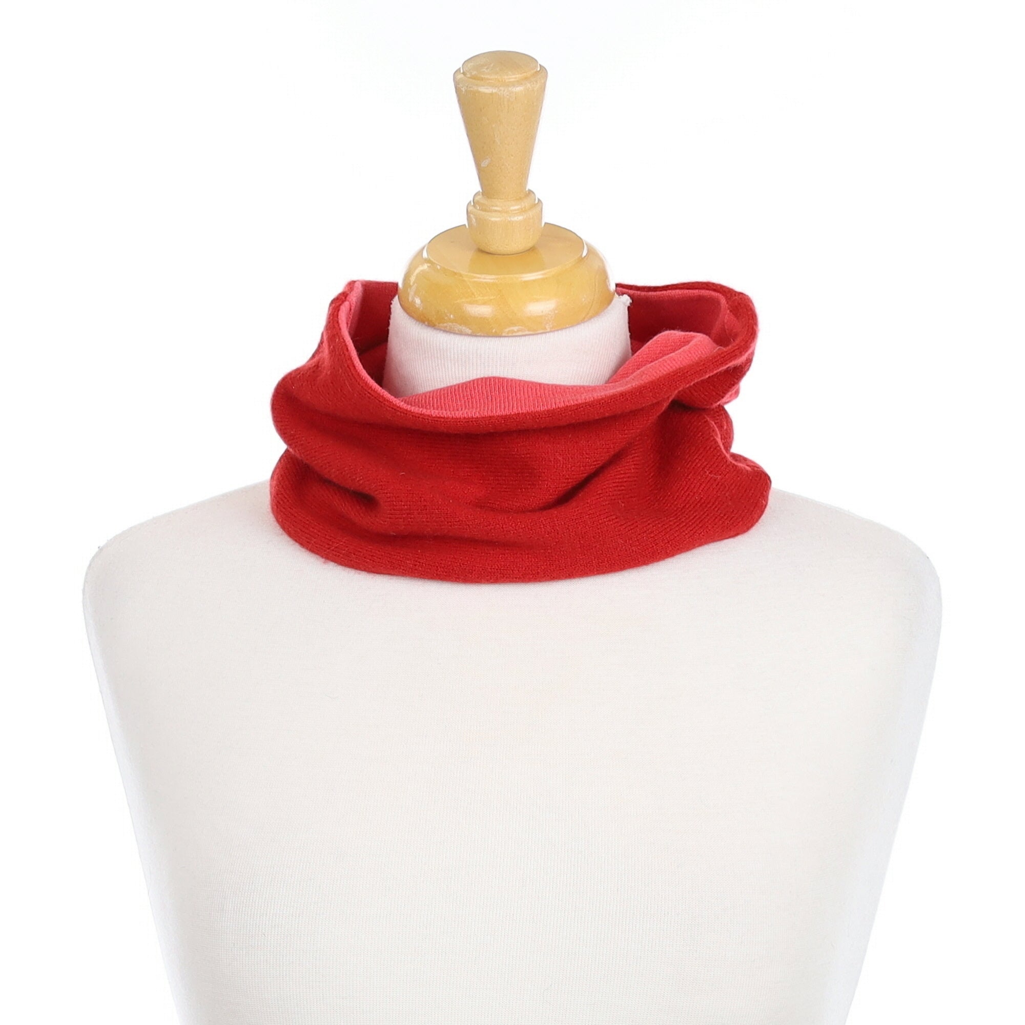 Red and Bright Coral Neck Warmer