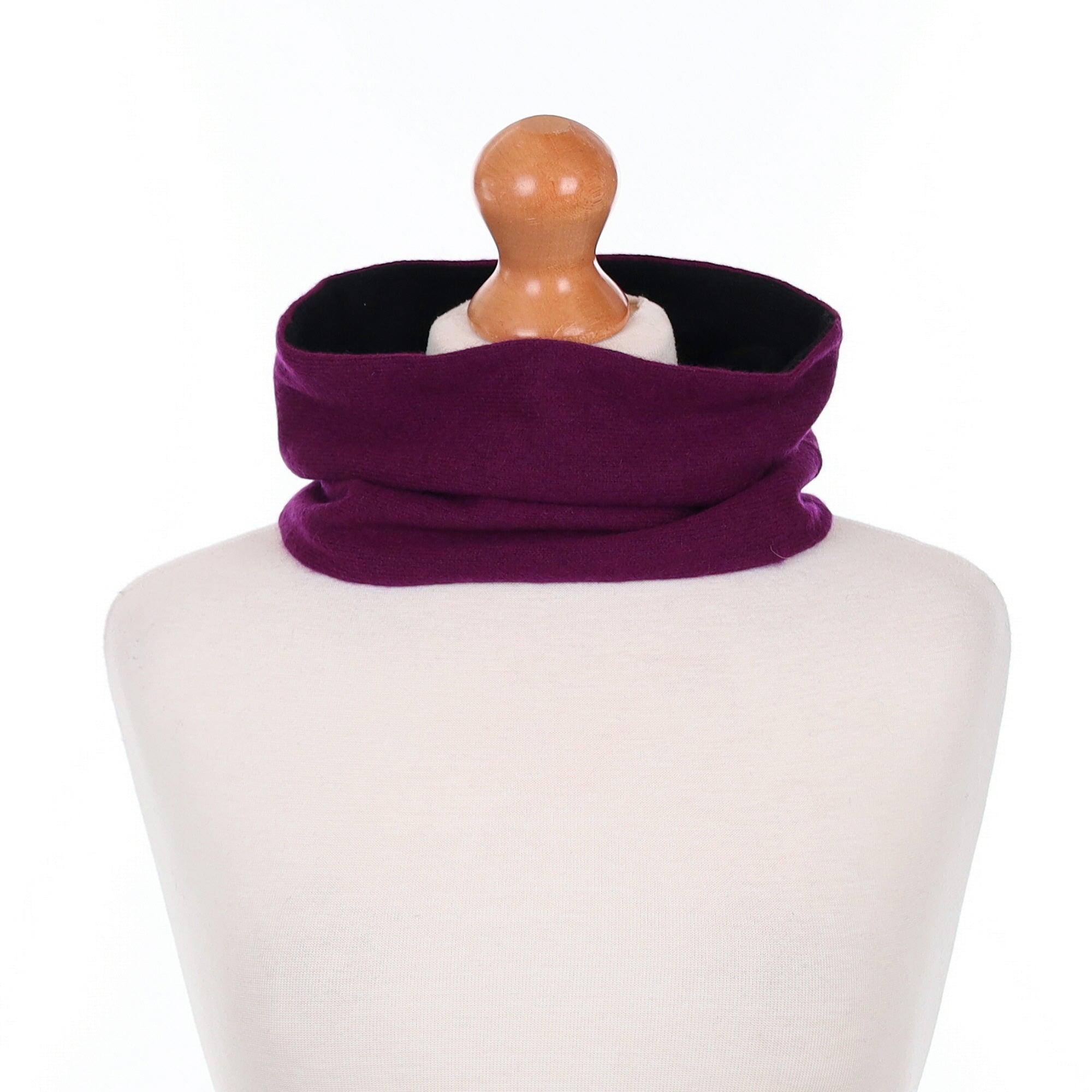 Plum Purple and Black Neck Warmer