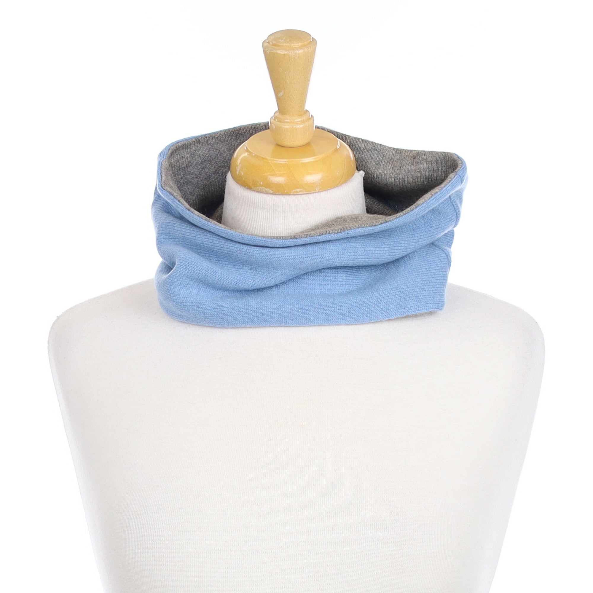 Mid Grey and and Soft Blue Neck Warmer