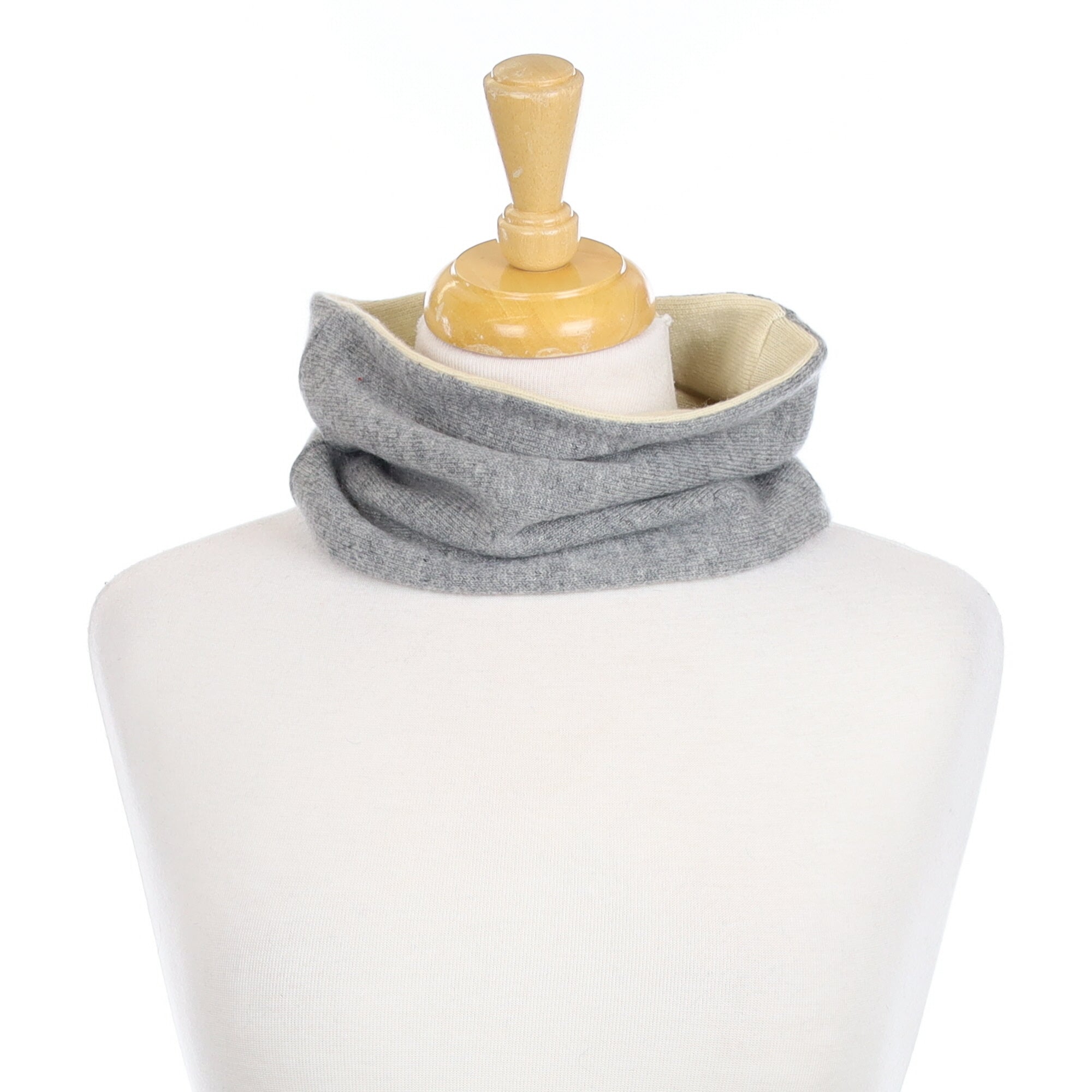 Ash Grey and Pale Yellow Neck Warmer