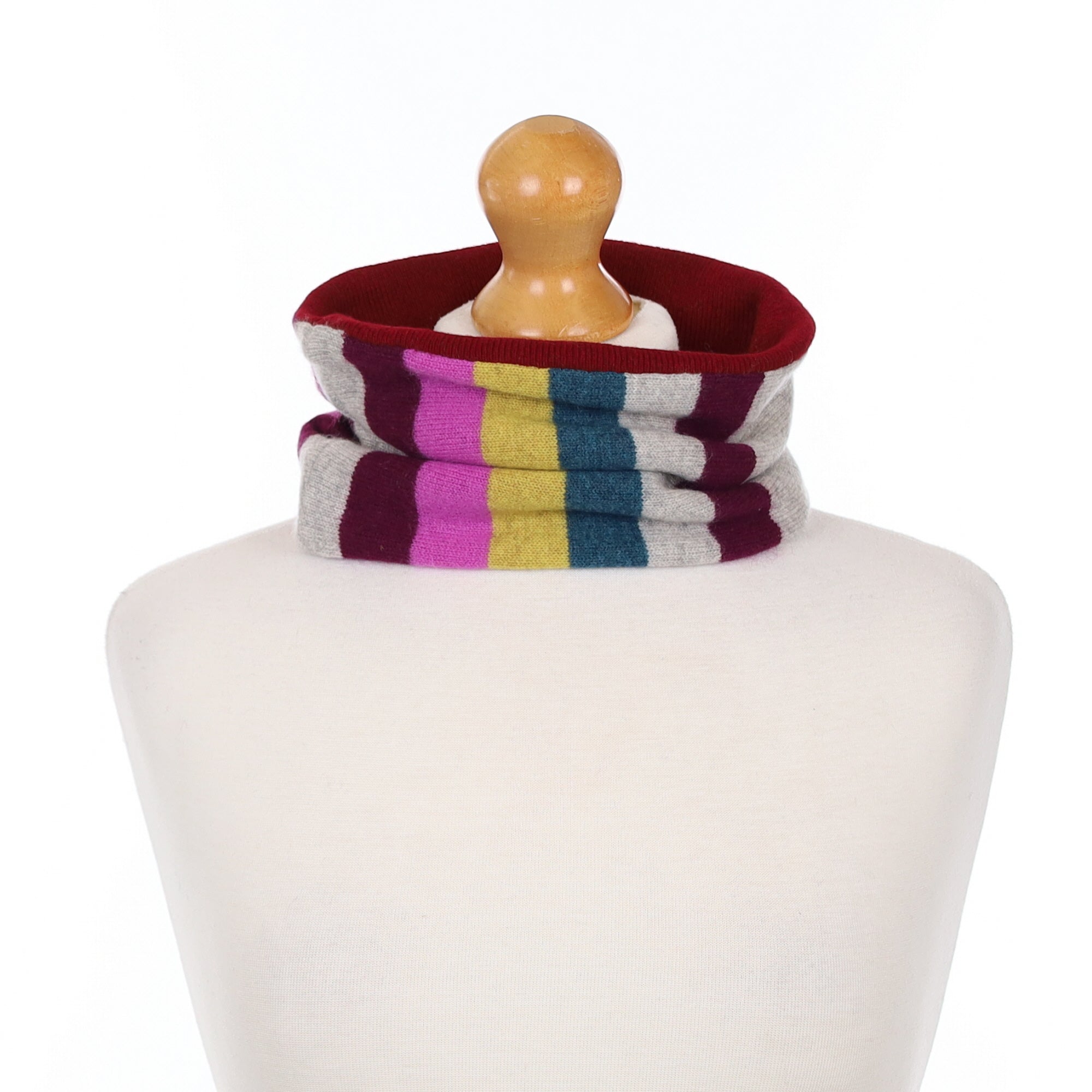 Grey and Colourful Stripe Neck Warmer