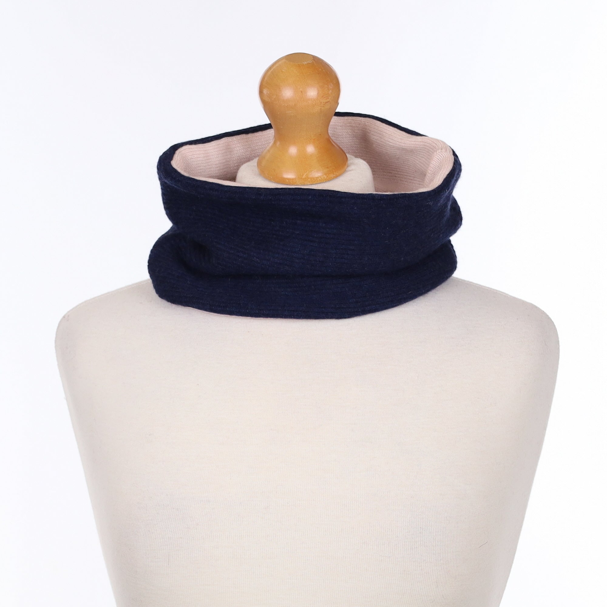 Navy Ribbed and Oyster Neck Warmer