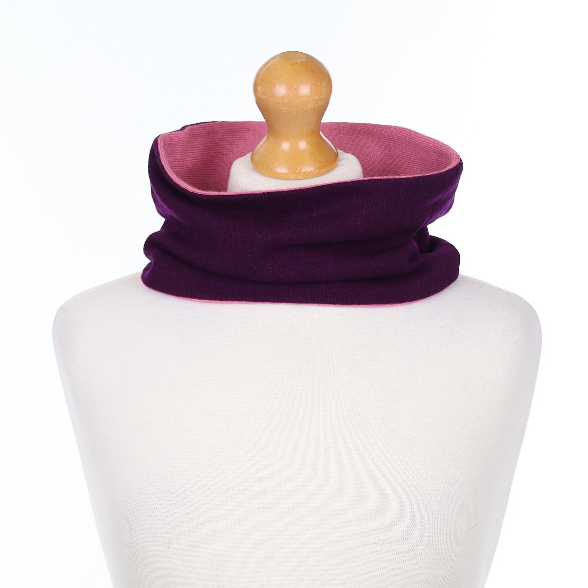 Aubergine and Antique Rose Neck Warmer