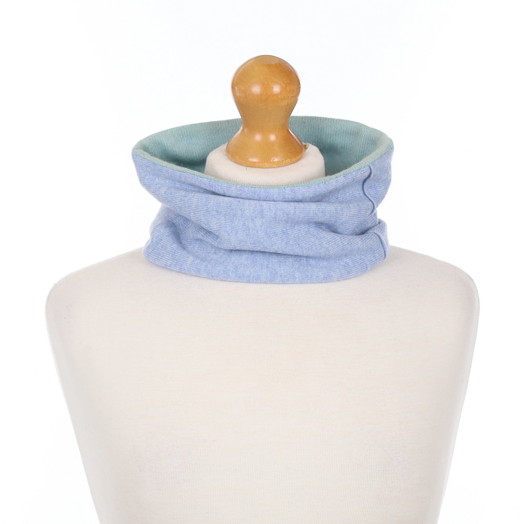Blue Marl and Green Neck Warmer