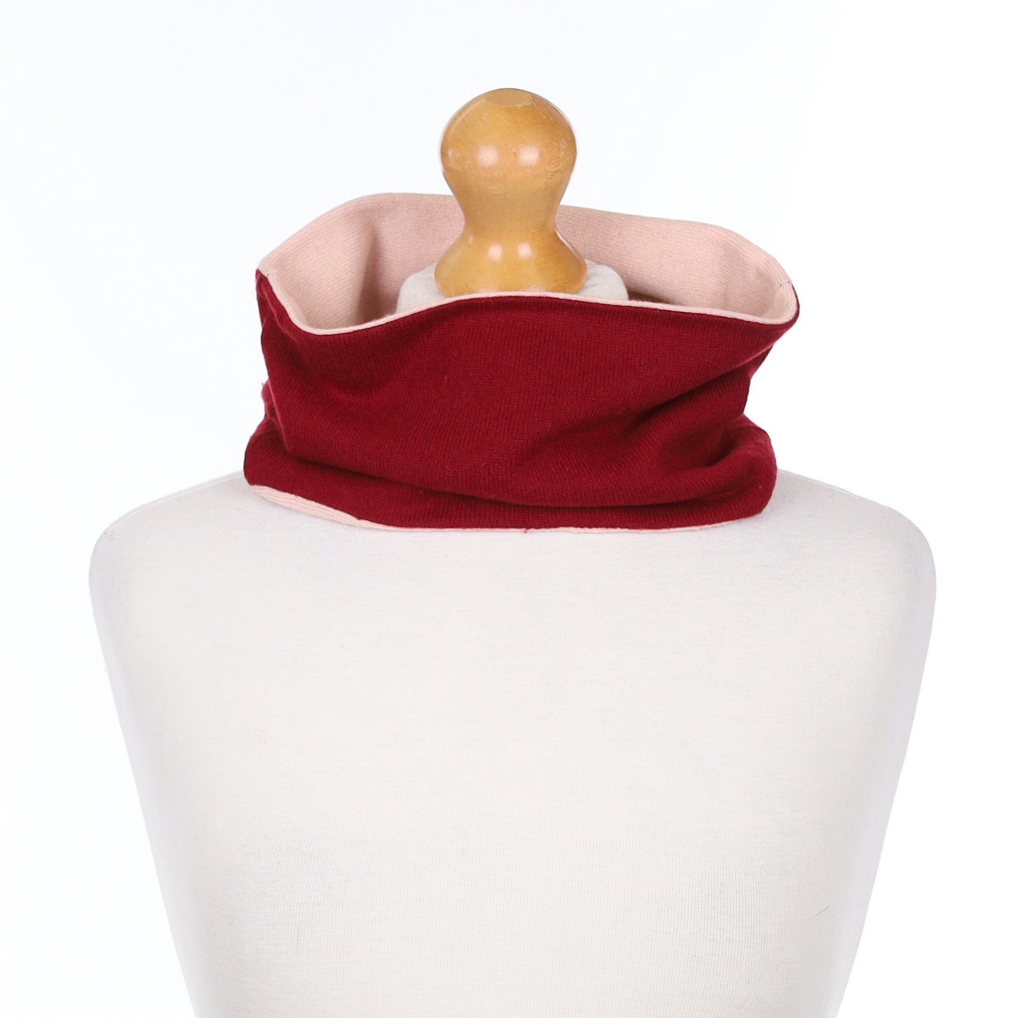 Burgundy and Shell Pink Neck Warmer