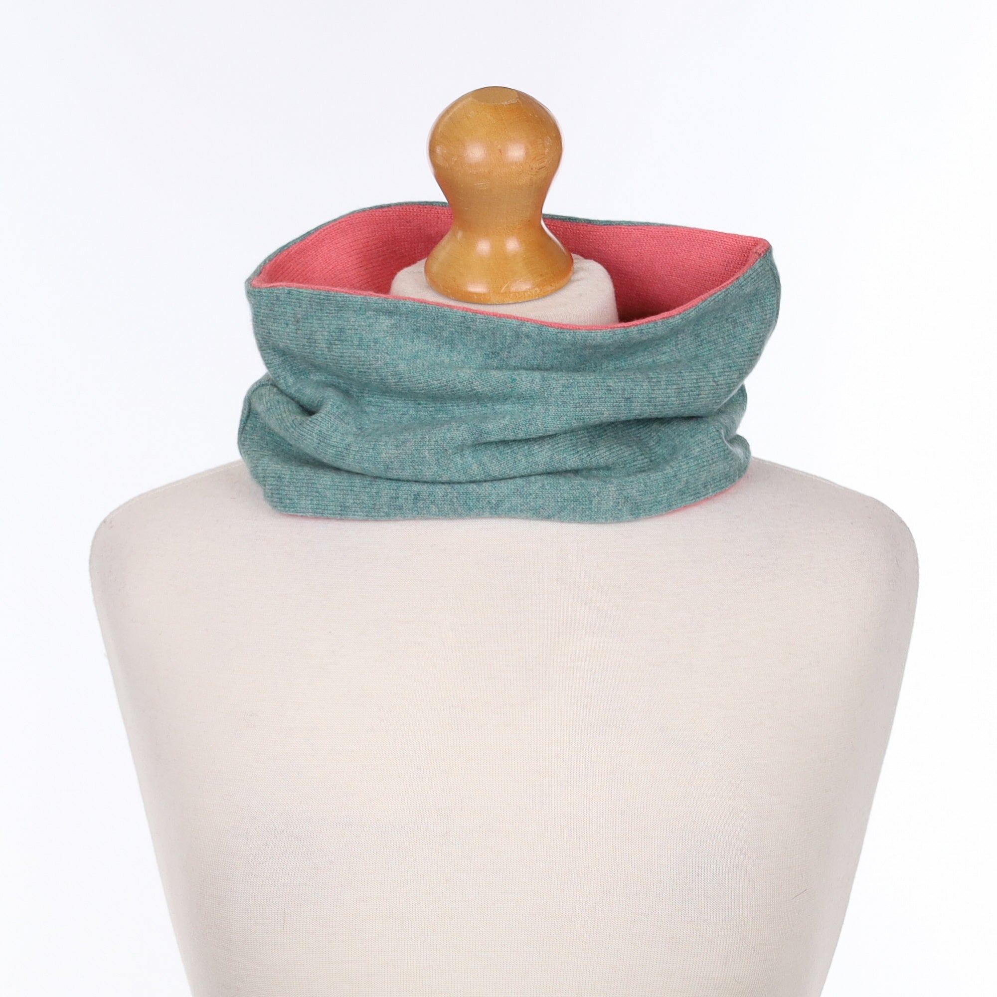 Sea Foam and Flamingo Pink Neck Warmer