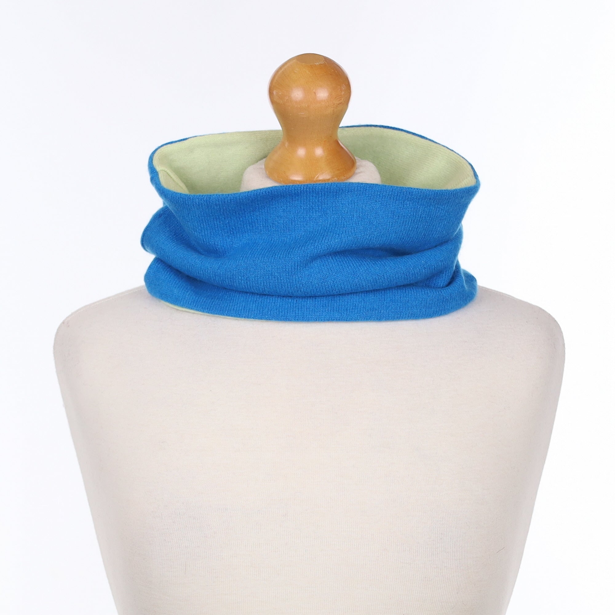 Tanzanite Blue and Soft Lime Neck Warmer