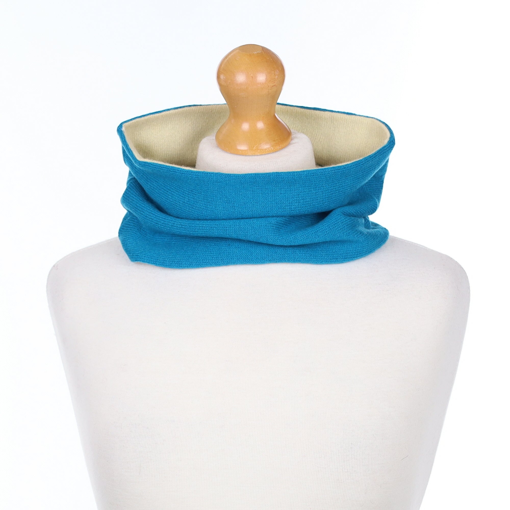 Turquoise Blue and Buttermilk Neck Warmer