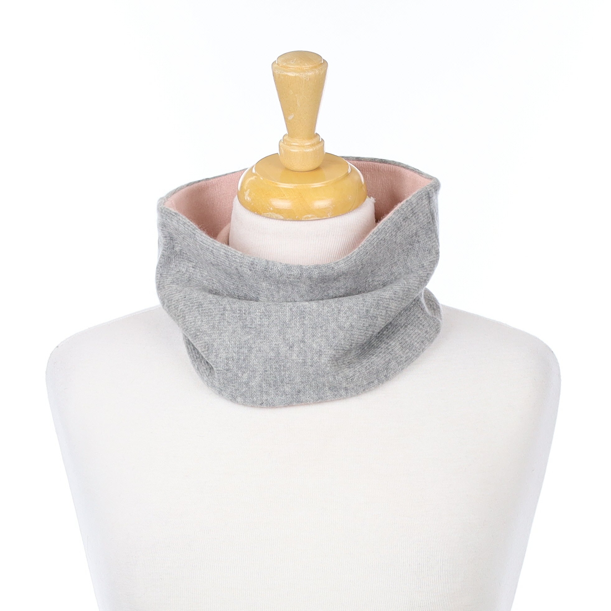 Smoke Grey and Pale Pink Neck Warmer