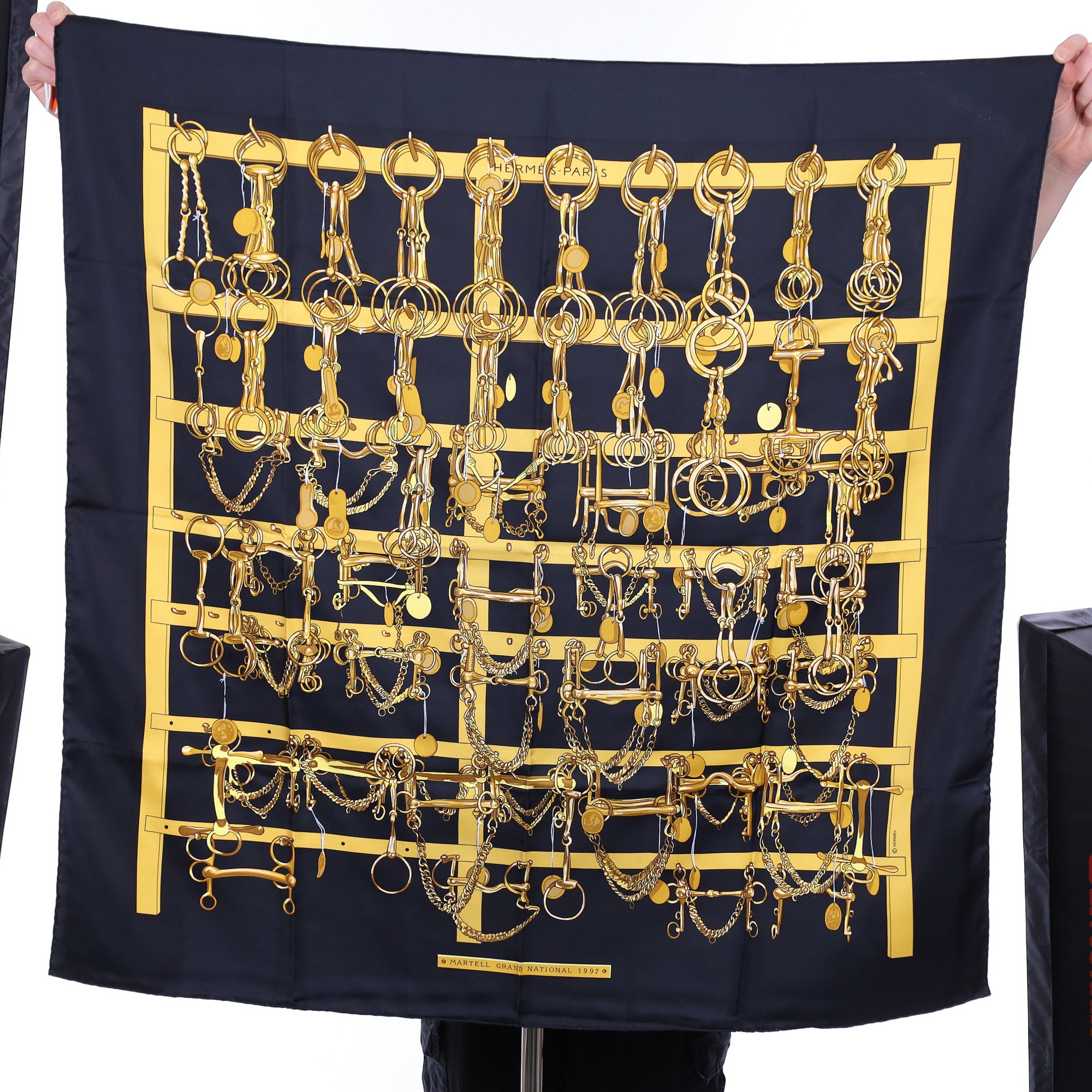 Brand New Boxed Hermès Mors & Filets Grand National 1997 Silk Scarf Quite Rare