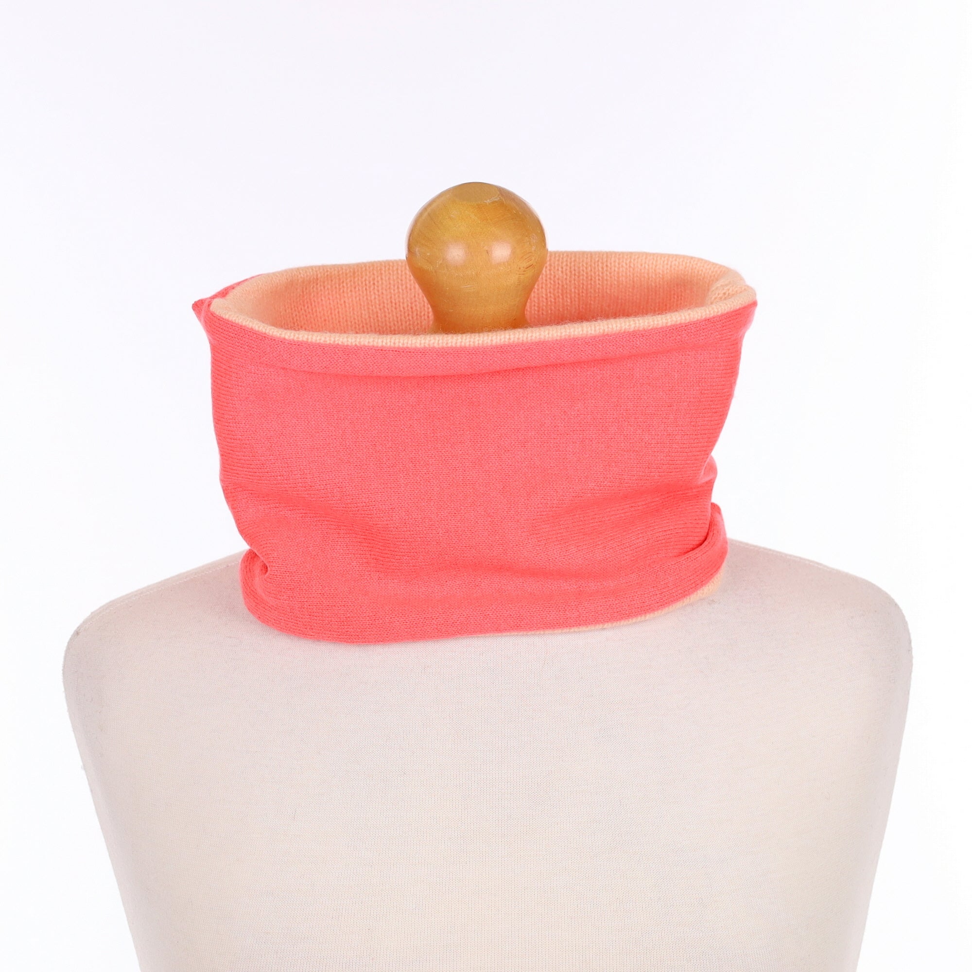 Coral Pink and Beige Neck Warmer
