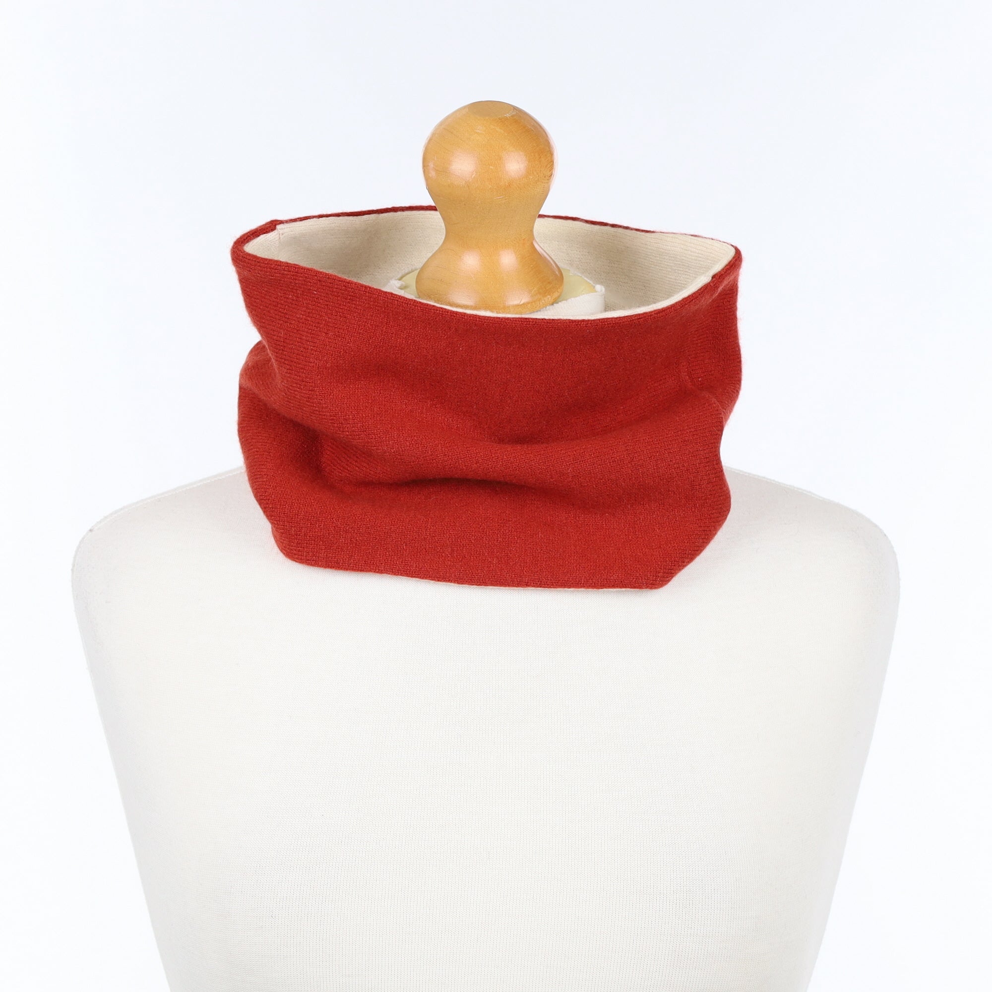 Berry Red and Cream Neck Warmer