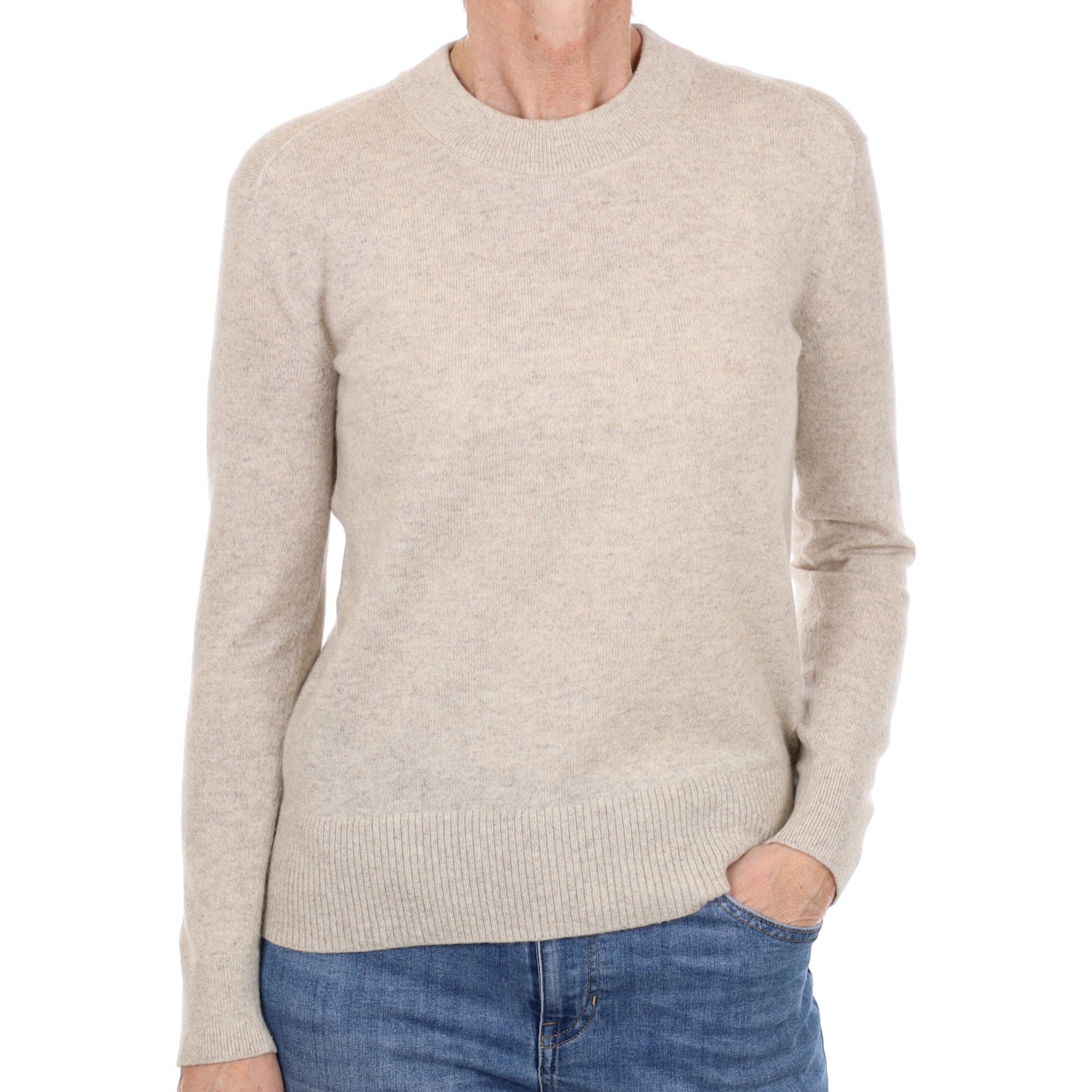Everlane Oatmeal Beige Cashmere Crew Neck Jumper Small