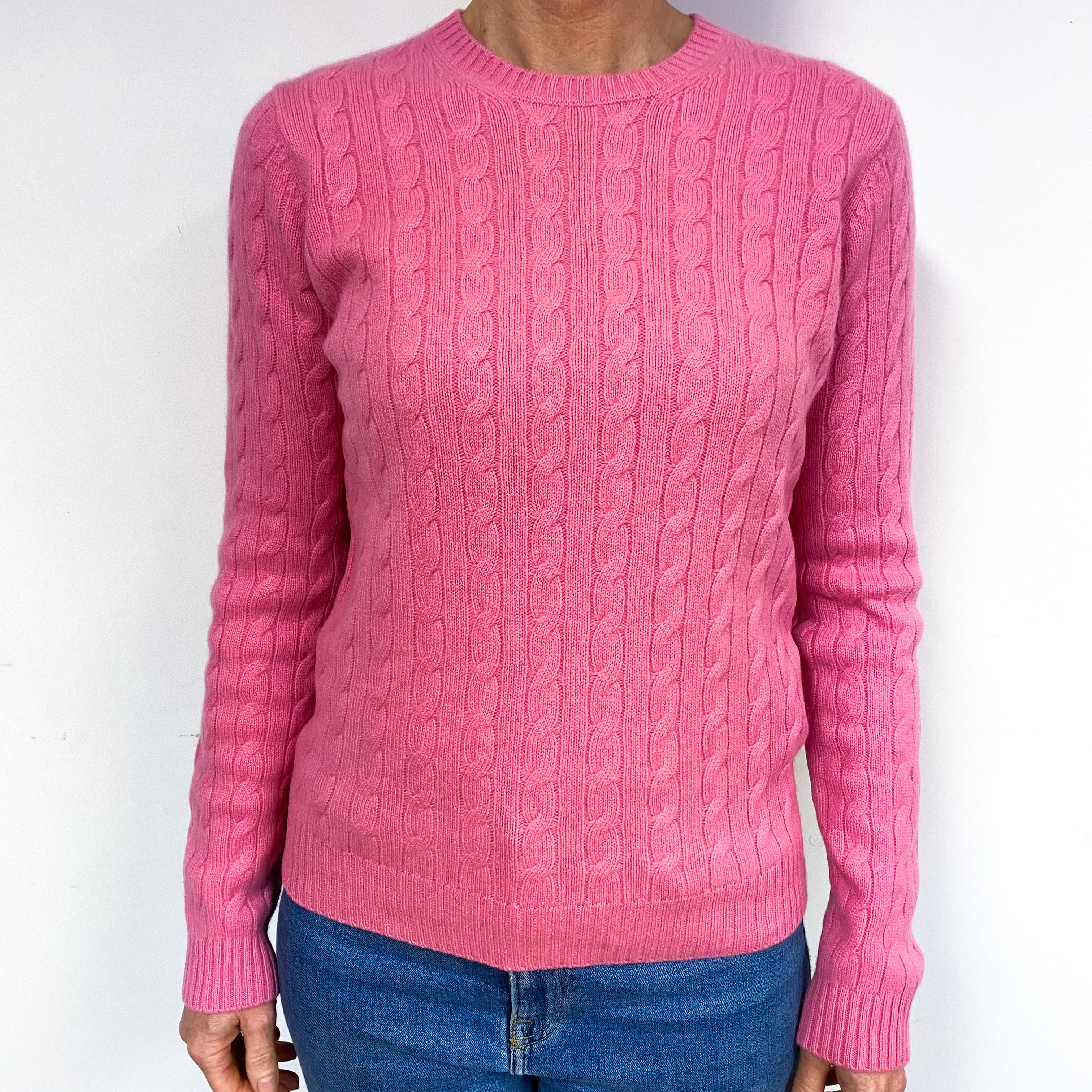 Sweet pea Pink Cashmere Crew Neck Jumper Medium