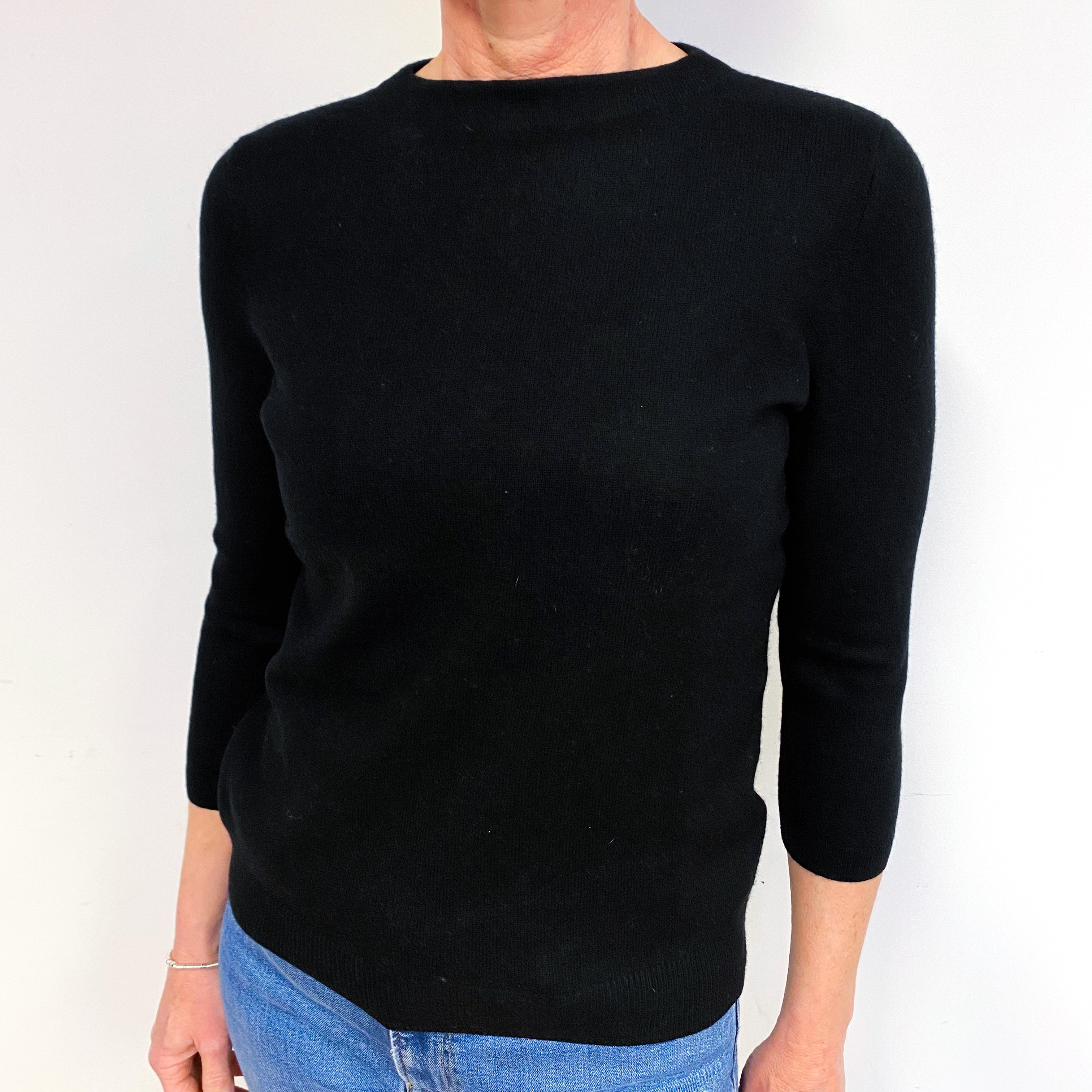 Black Cashmere Crew Neck Jumper Medium