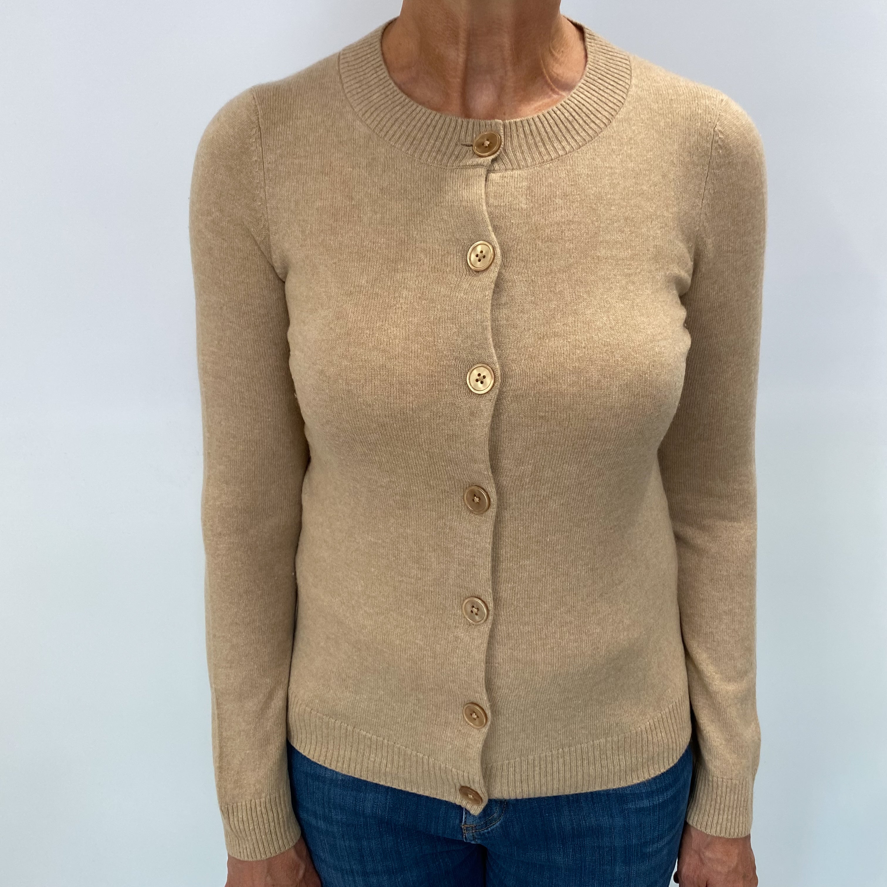 Caramel Brown Cashmere Cardigan Medium