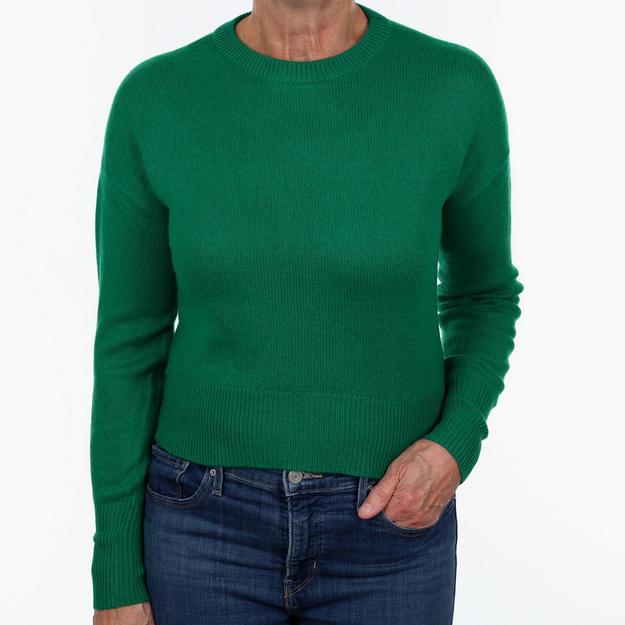 Theory Emerald Green Cashmere Crew Neck Jumper Medium
